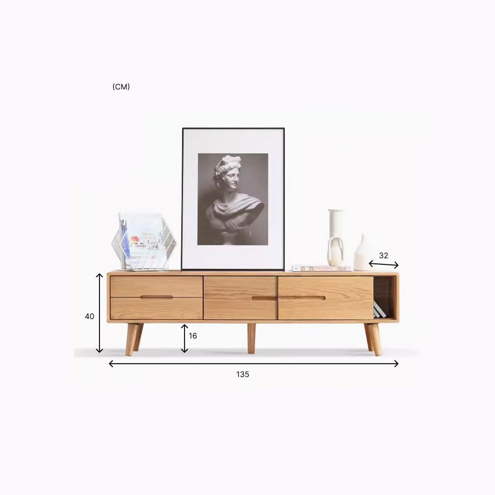 Malmo Natural Solid Oak Entertainment Unit Design Two gallery detail image