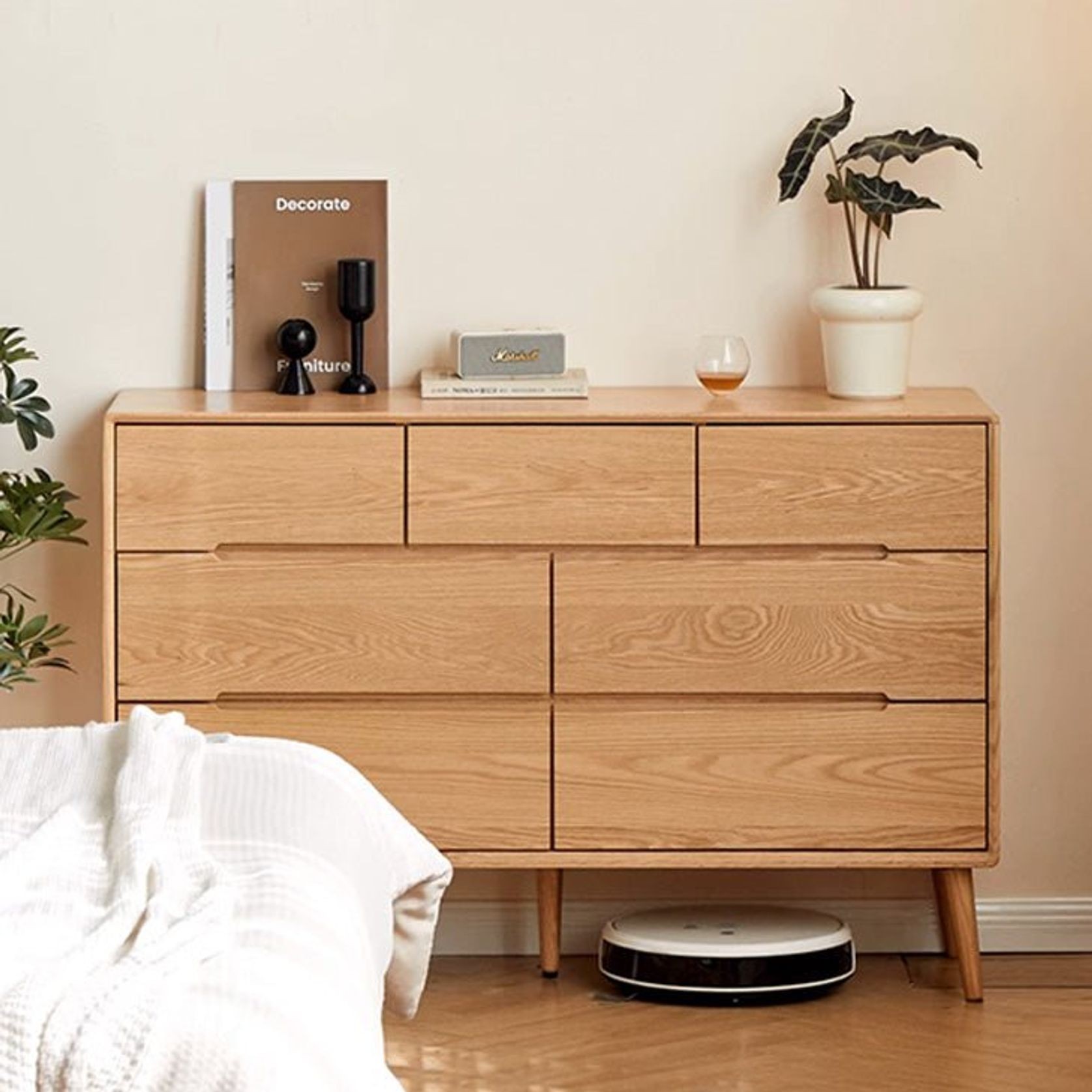 Malmo Natural Solid Oak 3+4 Chest of Drawers gallery detail image