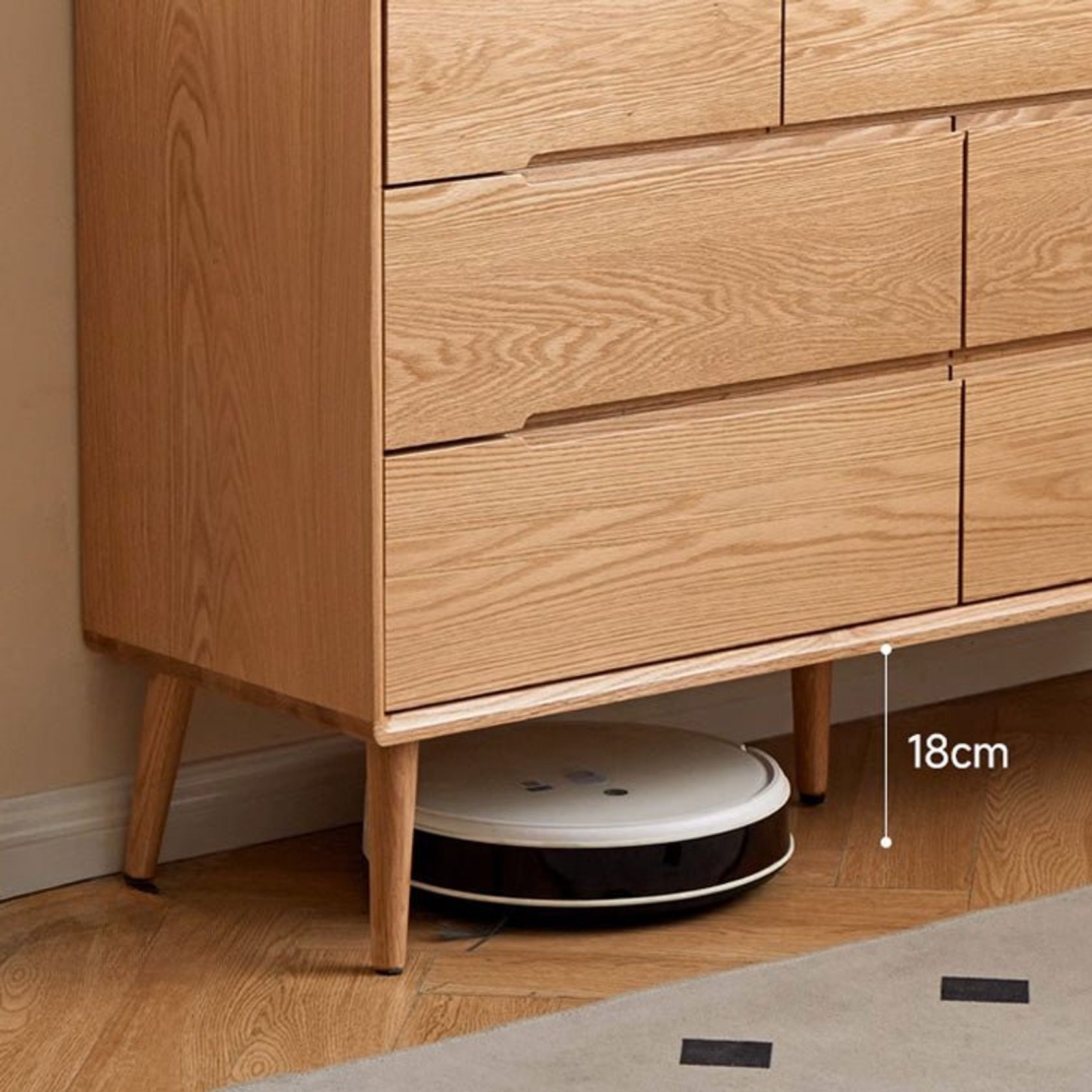 Malmo Natural Solid Oak 3+4 Chest of Drawers gallery detail image
