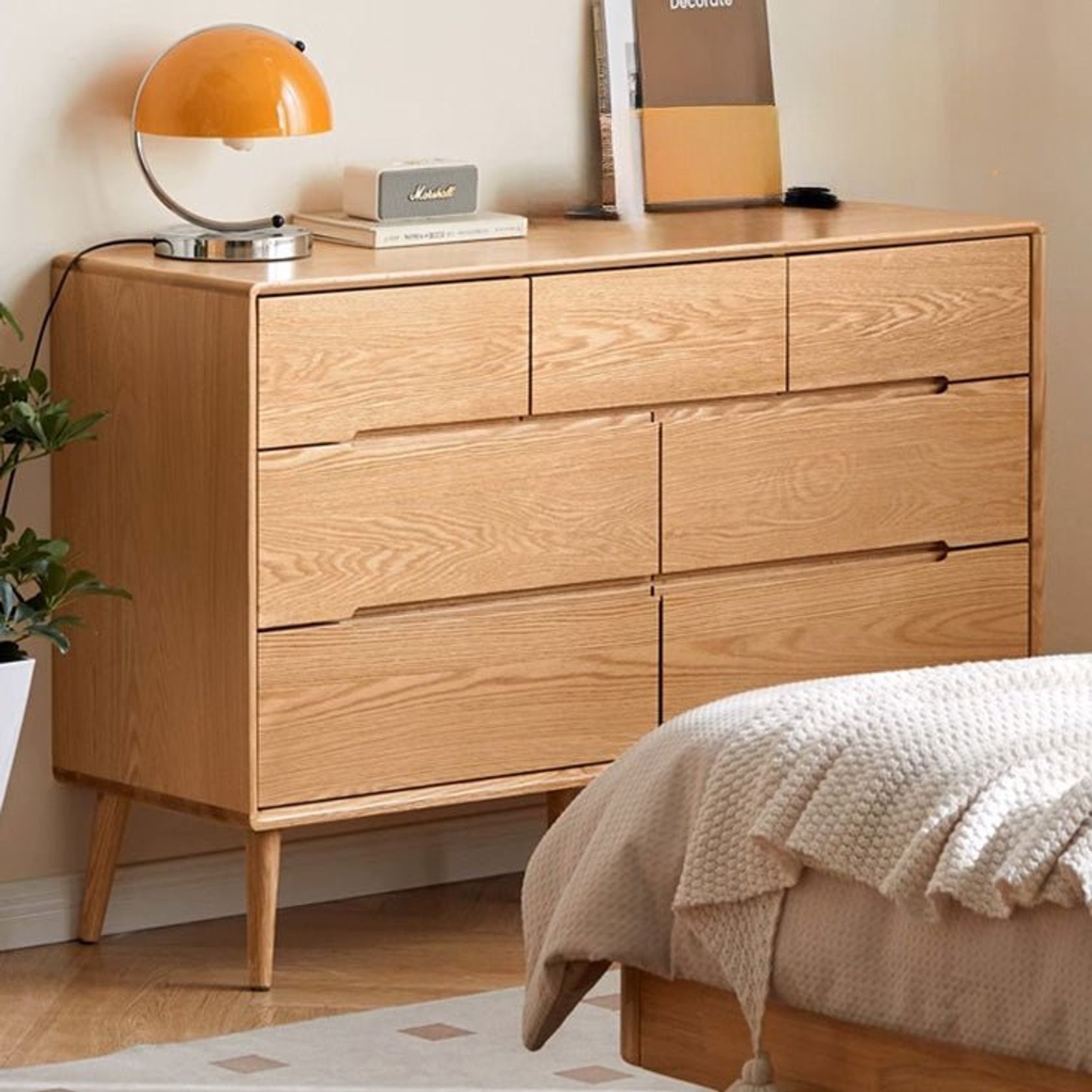 Malmo Natural Solid Oak 3+4 Chest of Drawers gallery detail image
