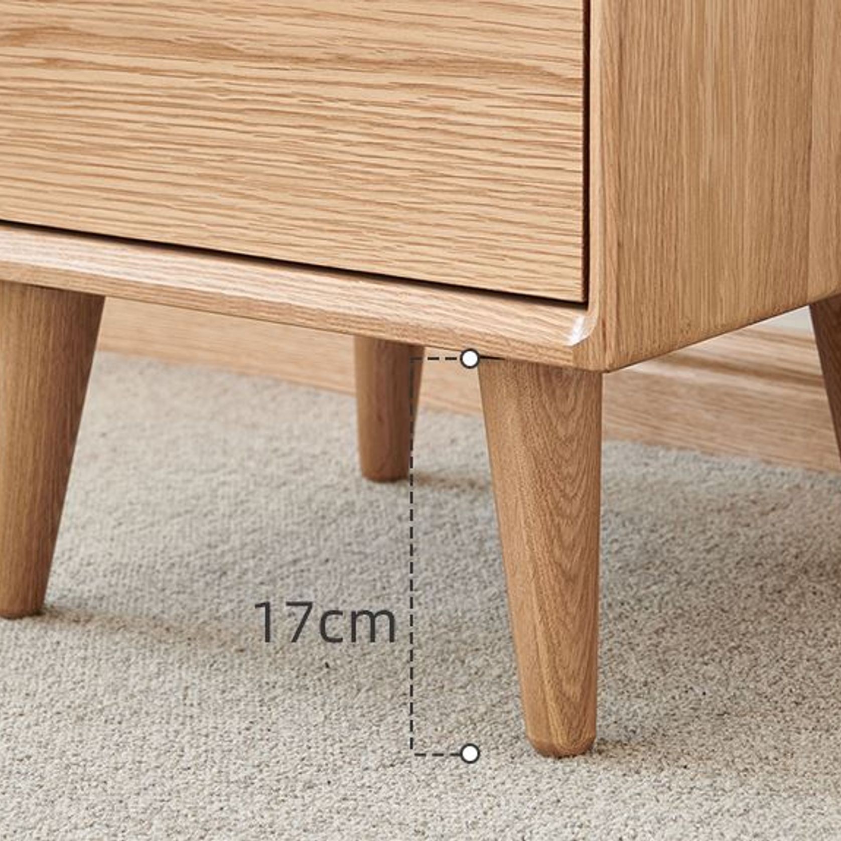 Malmo Natural Solid Oak Bedside Table gallery detail image