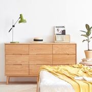 Malmo Natural Solid Oak Chest of 9 Drawers gallery detail image