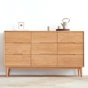 Malmo Natural Solid Oak Chest of 9 Drawers gallery detail image