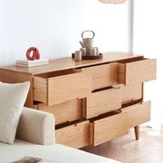 Malmo Natural Solid Oak Chest of 9 Drawers gallery detail image