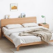 Berlin Natural Solid Oak Queen Size Bed gallery detail image