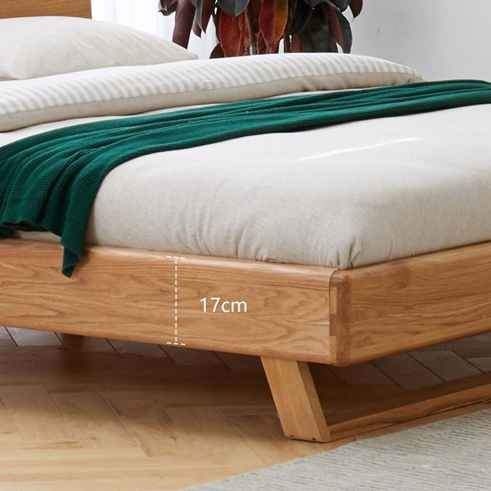 Manchester Natural Solid Oak Bed Frame gallery detail image