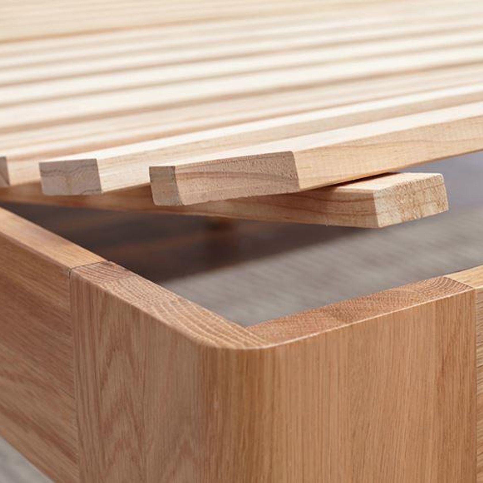 Berlin Natural Solid Oak Bed Frame gallery detail image