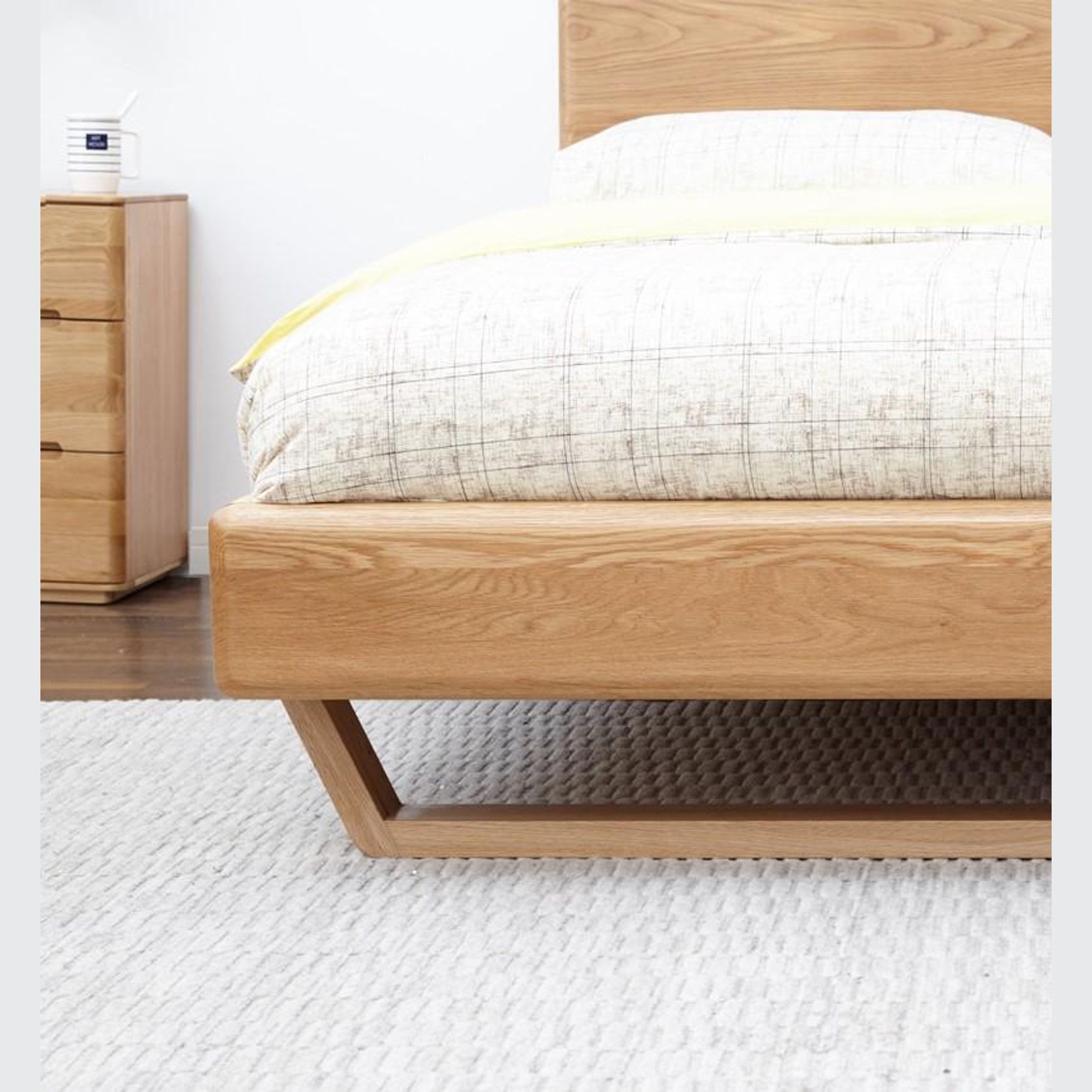 Manchester Natural Solid Oak Bed Frame gallery detail image