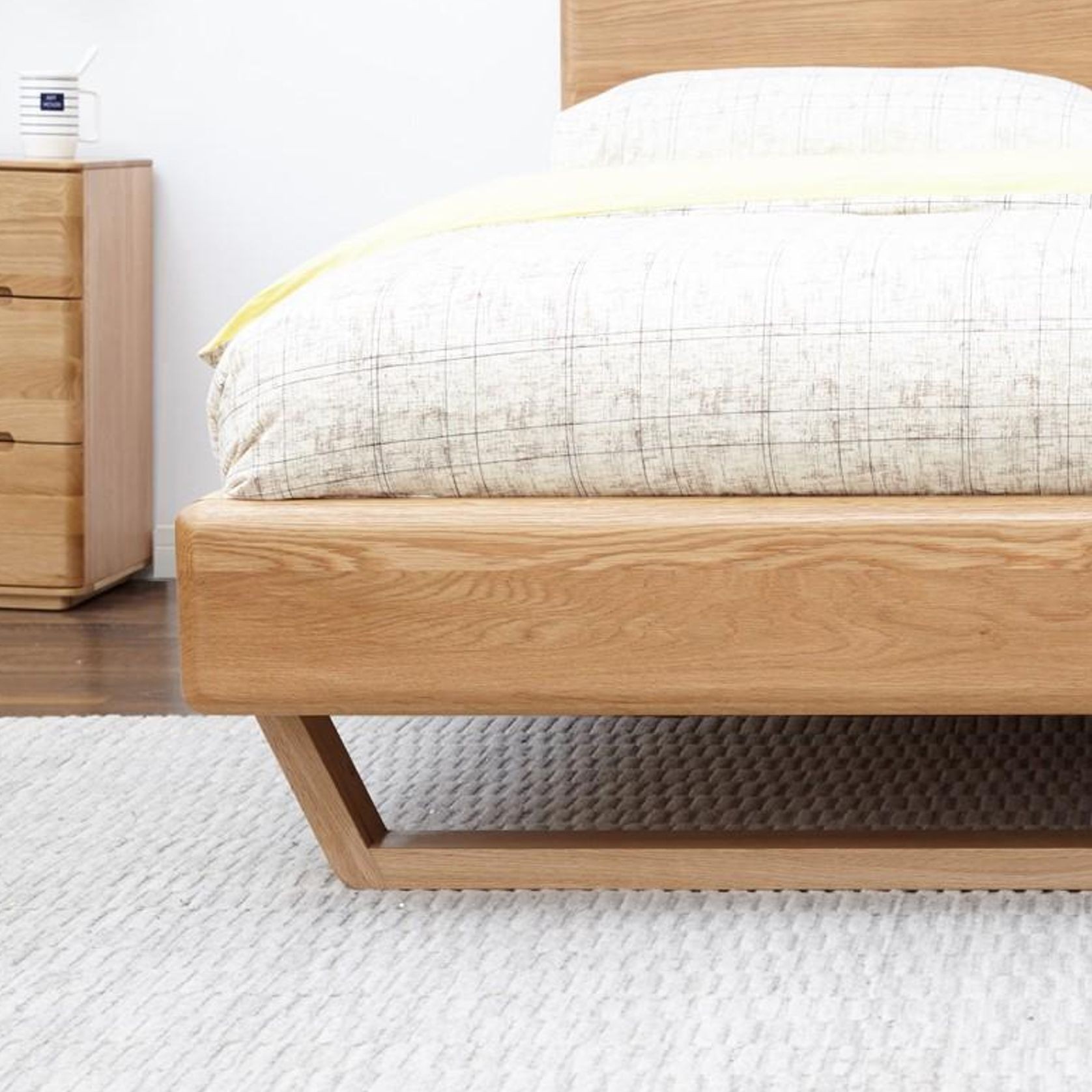 Manchester Natural Solid Oak Bed Frame gallery detail image