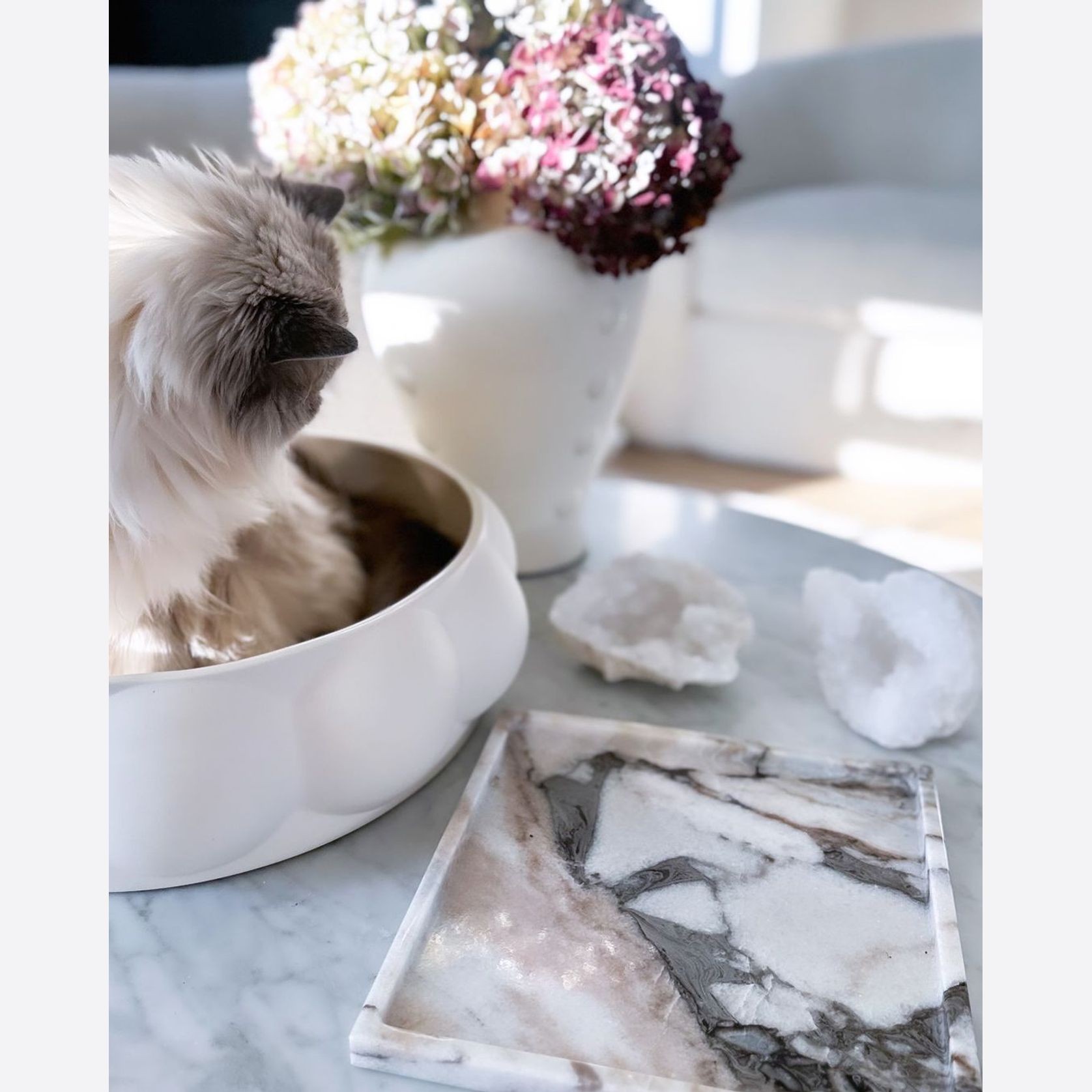 Marble Tray - Milky Blue Marble gallery detail image