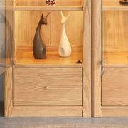Marino Natural Solid Oak Full Glass Display Cabinet gallery detail image