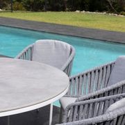 Adele Round Ceramic Table With Melang Chairs 9pc Outdoor Dining Setting gallery detail image