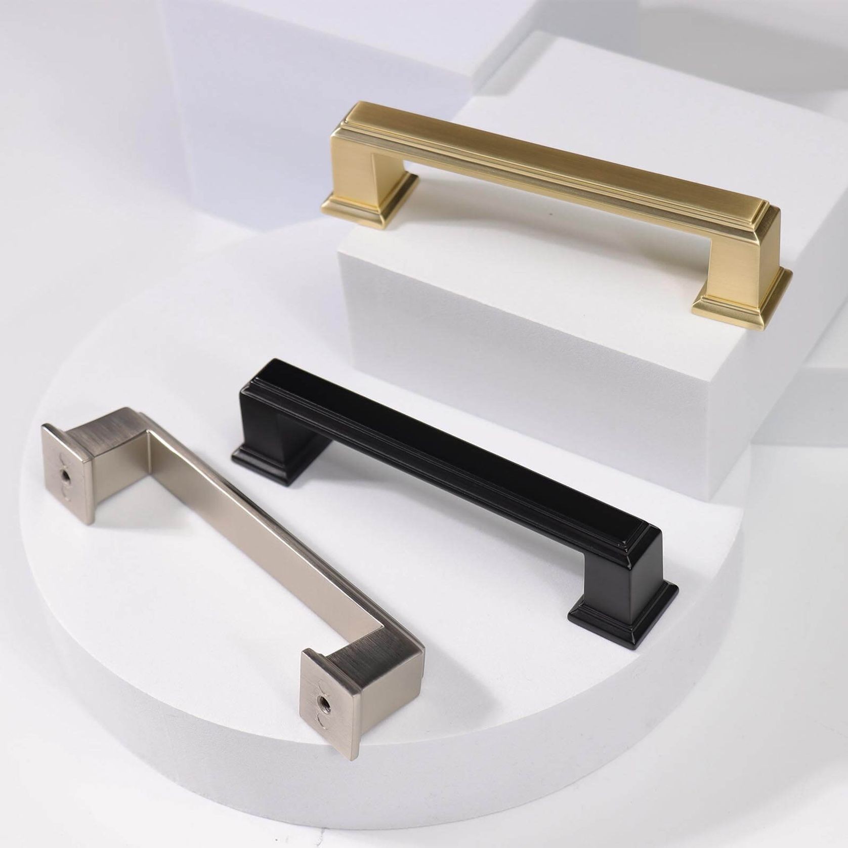 Kitchen cabinet handles hampton style Melton Matt black / brass / nickel gallery detail image