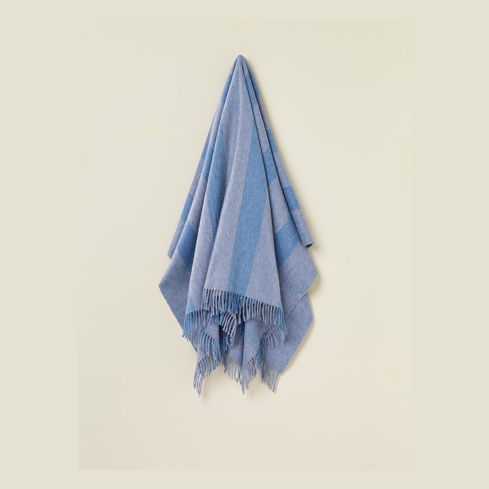 NZ Wool Throw - Stripe Blue | 100% Merino Wool gallery detail image