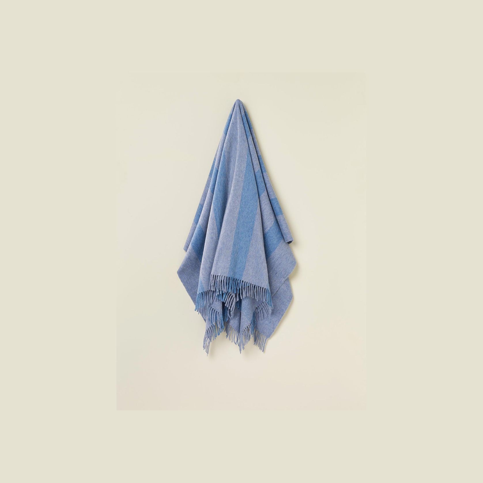 NZ Wool Throw - Stripe Blue | 100% Merino Wool gallery detail image