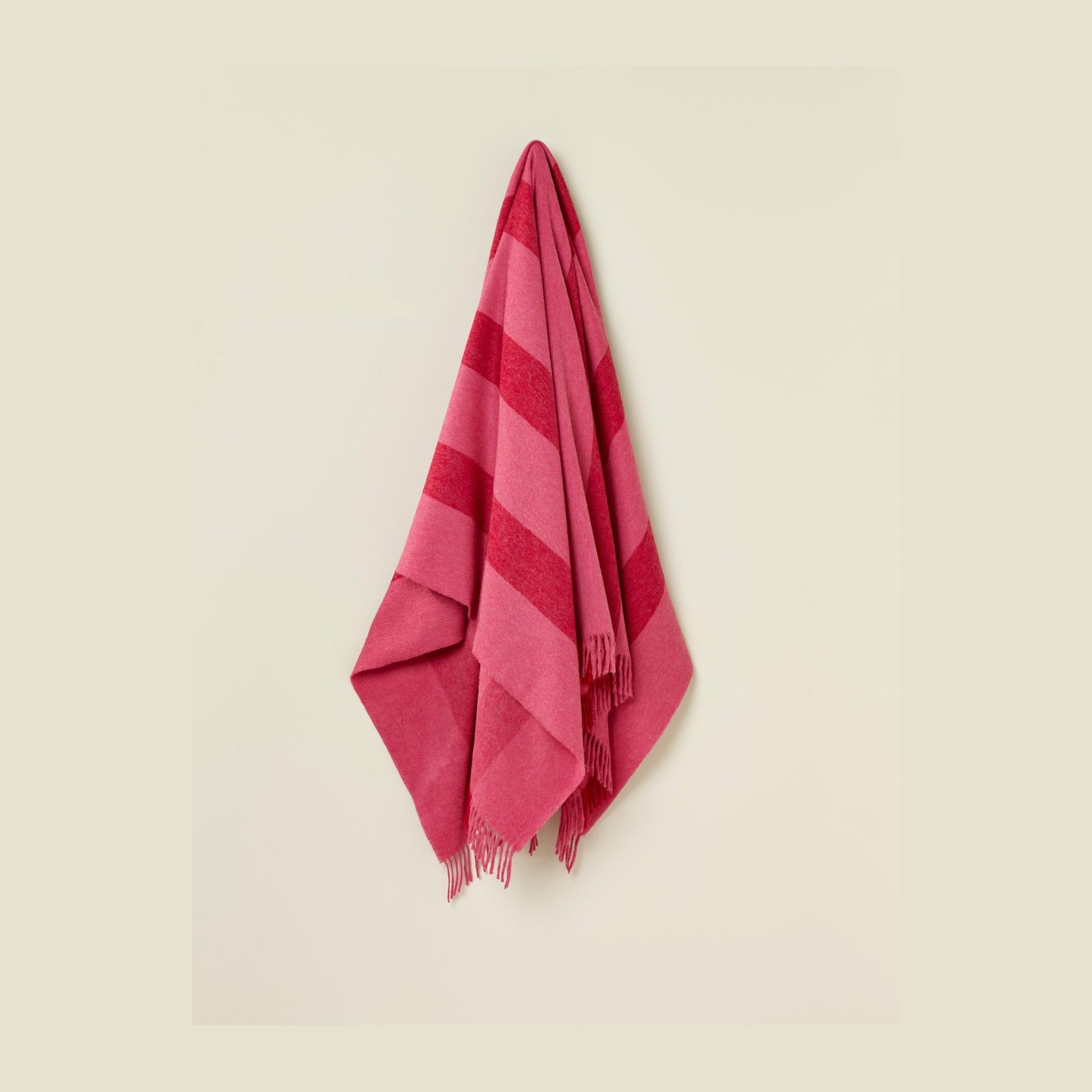 NZ Wool Throw - Stripe Pink | 100% Merino Wool gallery detail image