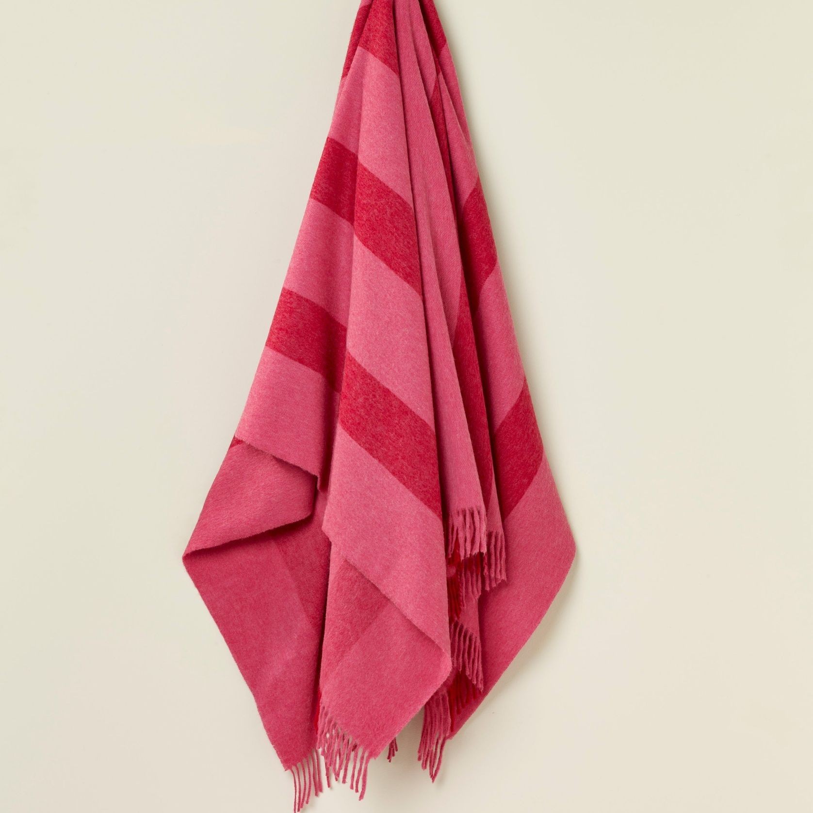NZ Wool Throw - Stripe Pink | 100% Merino Wool gallery detail image