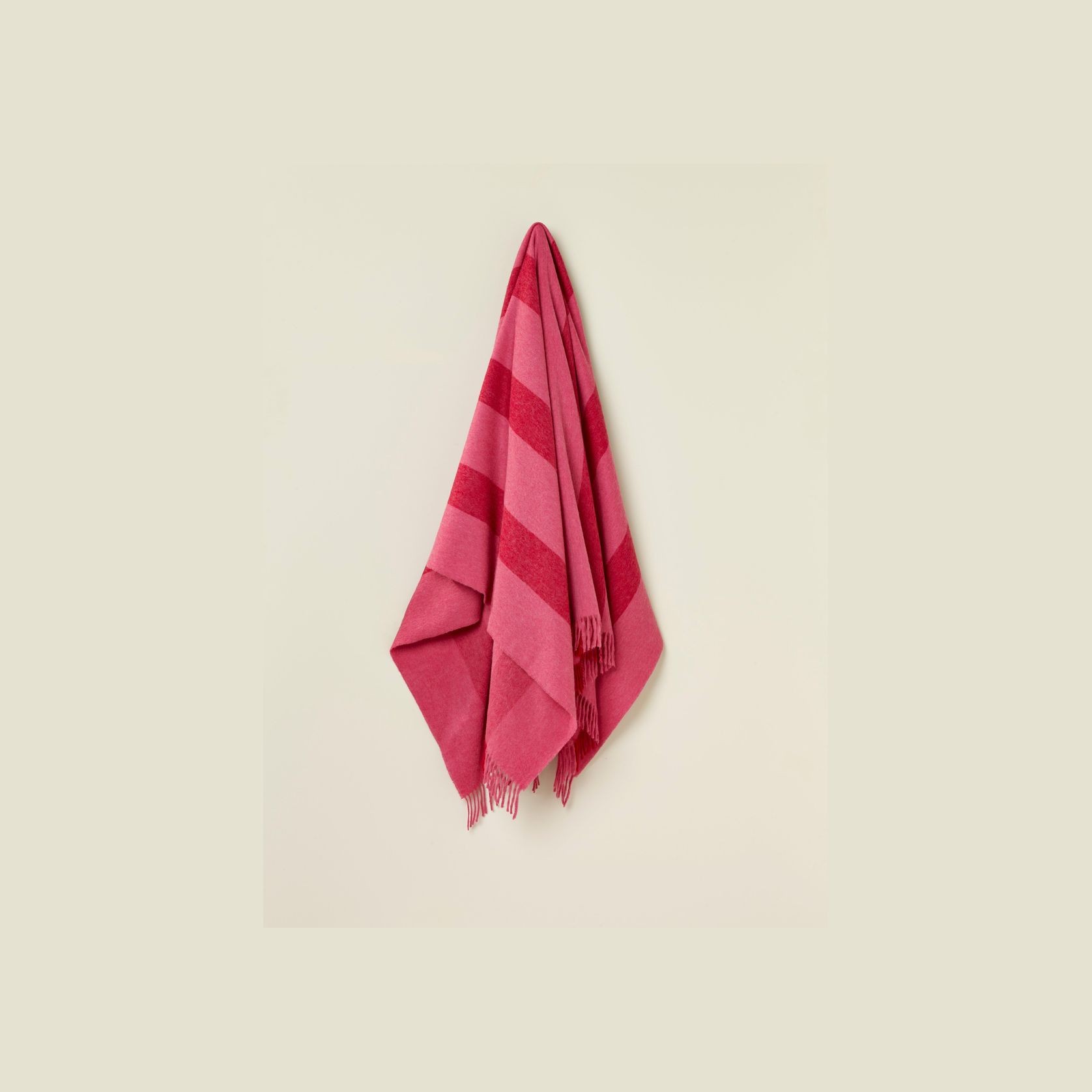 NZ Wool Throw - Stripe Pink | 100% Merino Wool gallery detail image