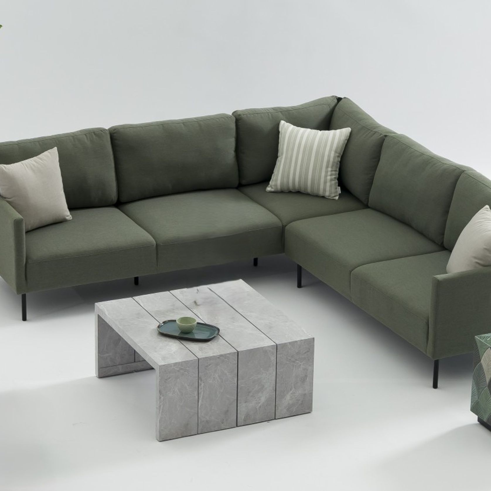 Milan Corner Sofa - Green gallery detail image