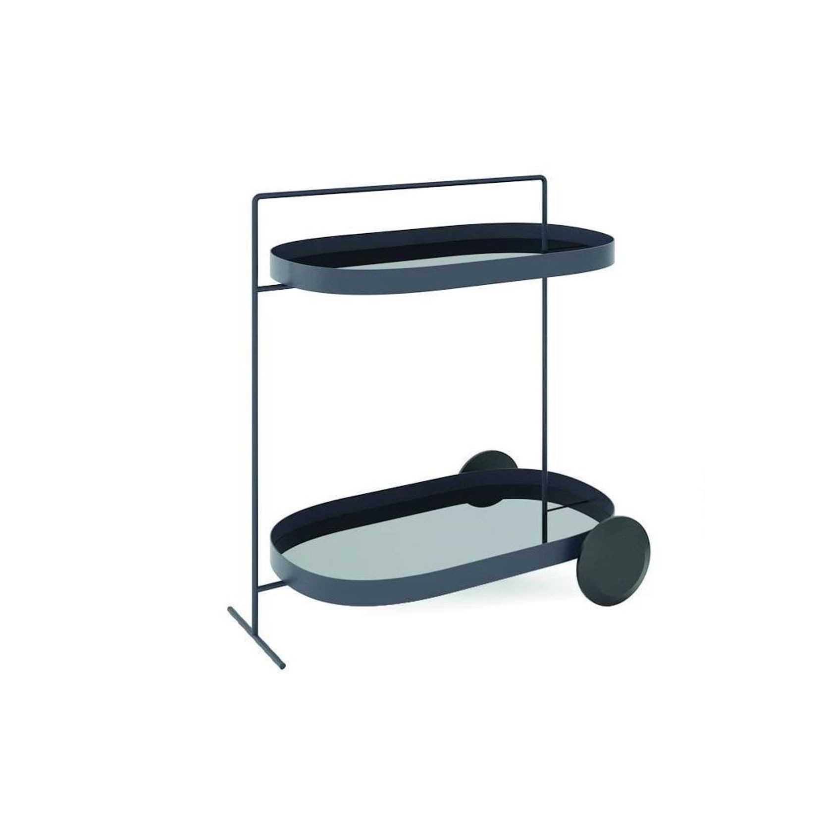 Atollo Large Bar Cart: Black with Black Mirror gallery detail image