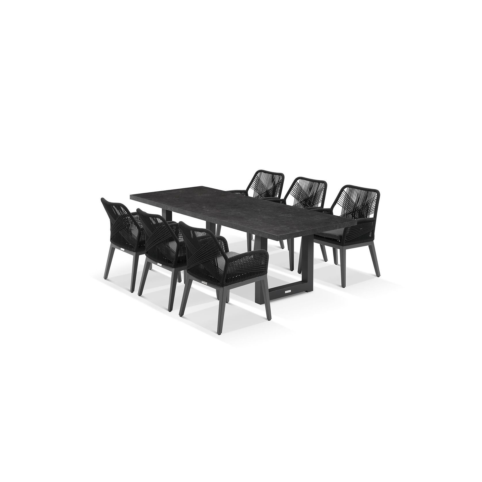 Modena Ceramic Table With Serang Chairs 7pc gallery detail image