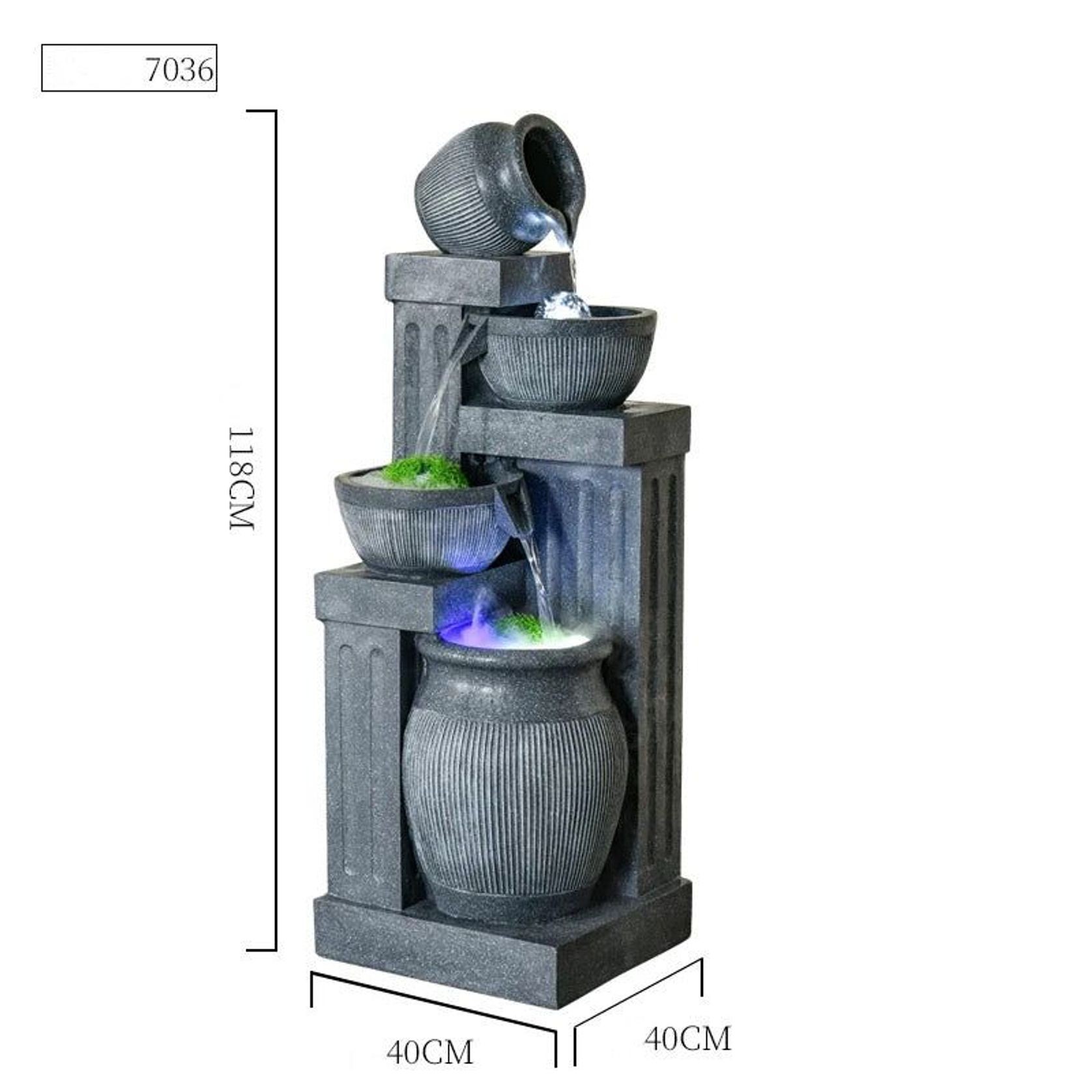 Serene Tiered Pot Water Feature 40 x 40 x 118cm gallery detail image