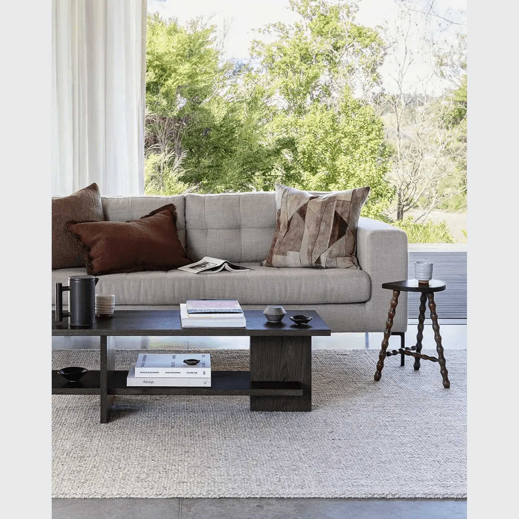 Baya Omaha Handwoven Rug - Pebble gallery detail image