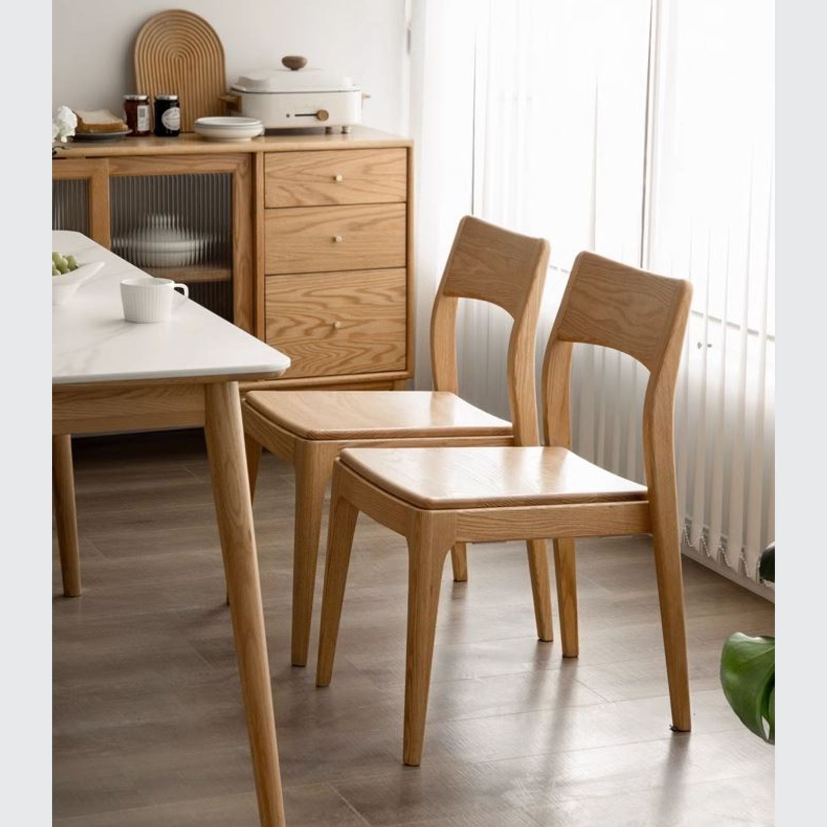 Munich Natural Solid Oak Dining Chair gallery detail image