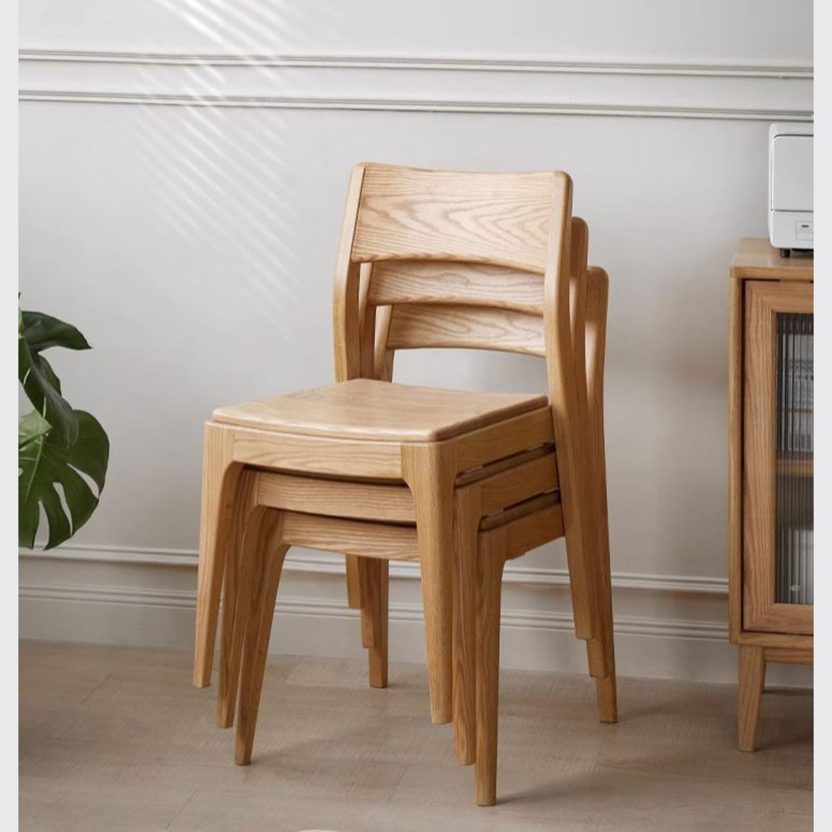 Munich Natural Solid Oak Dining Chair gallery detail image