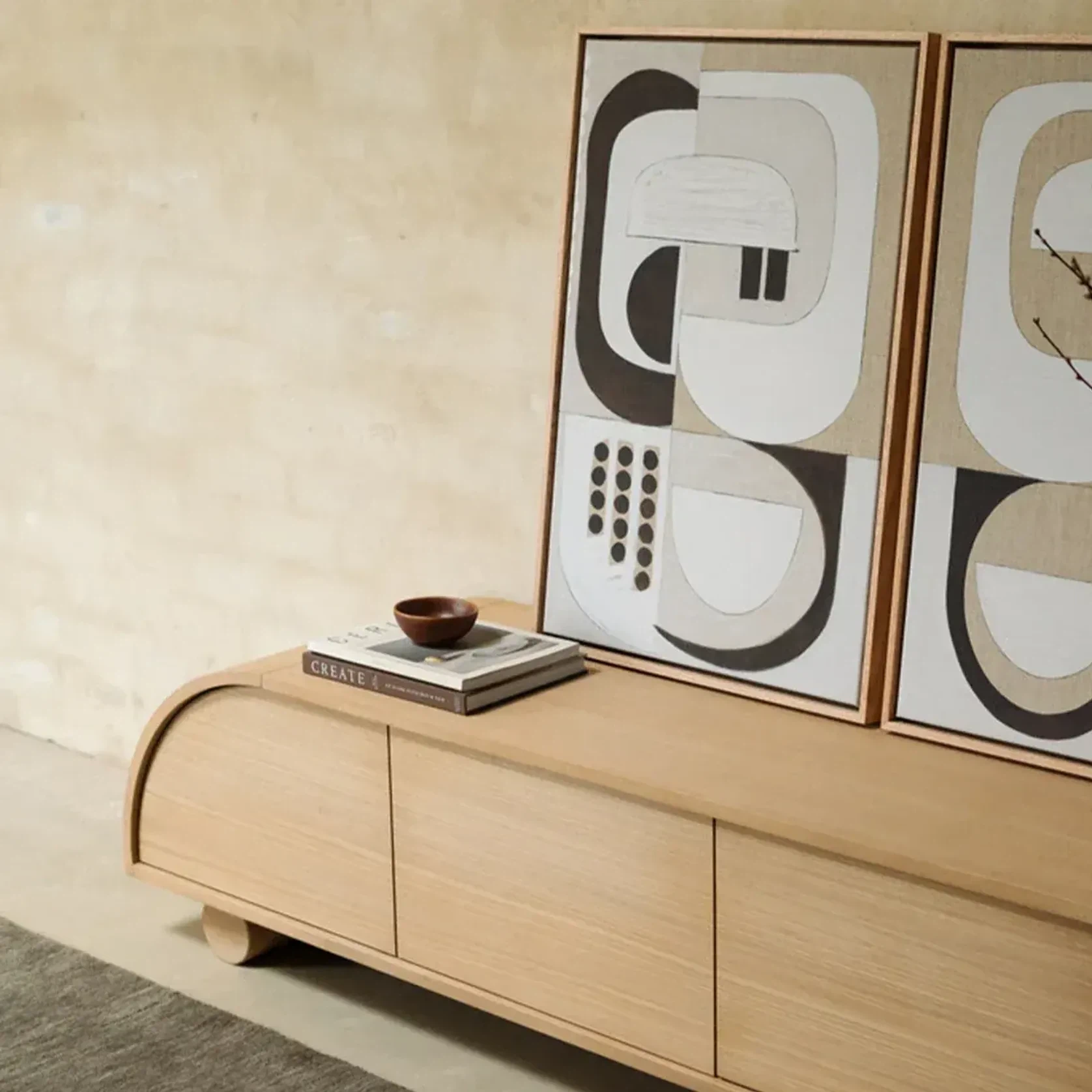 Muse Entertainment Unit 210cm - Oak gallery detail image