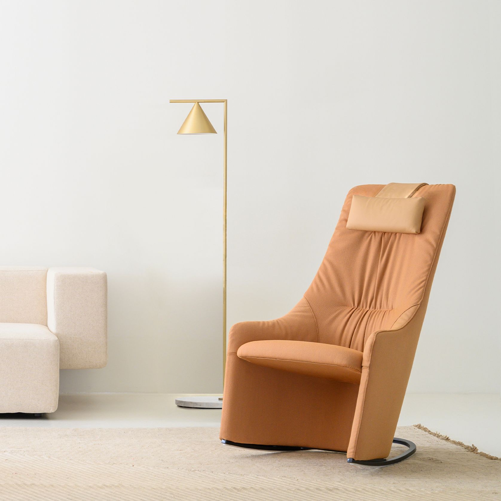 Nagi High Rocking Armchair - Soft Upholstery & Headrest gallery detail image