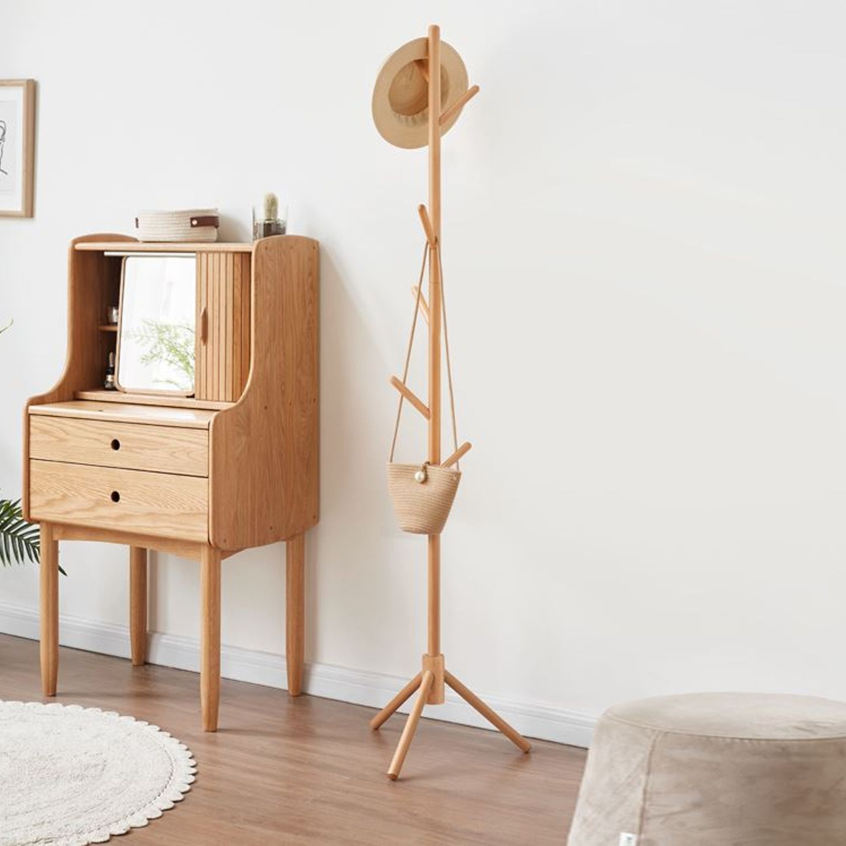 Natural Solid Beech Hallway Coat Rack Design 2 ArchiPro NZ