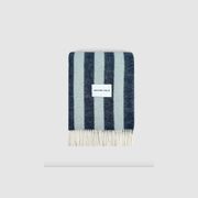 Maison Deux Candy Wrap - Navy Ice Blue | Large Reversible Wool Throw gallery detail image