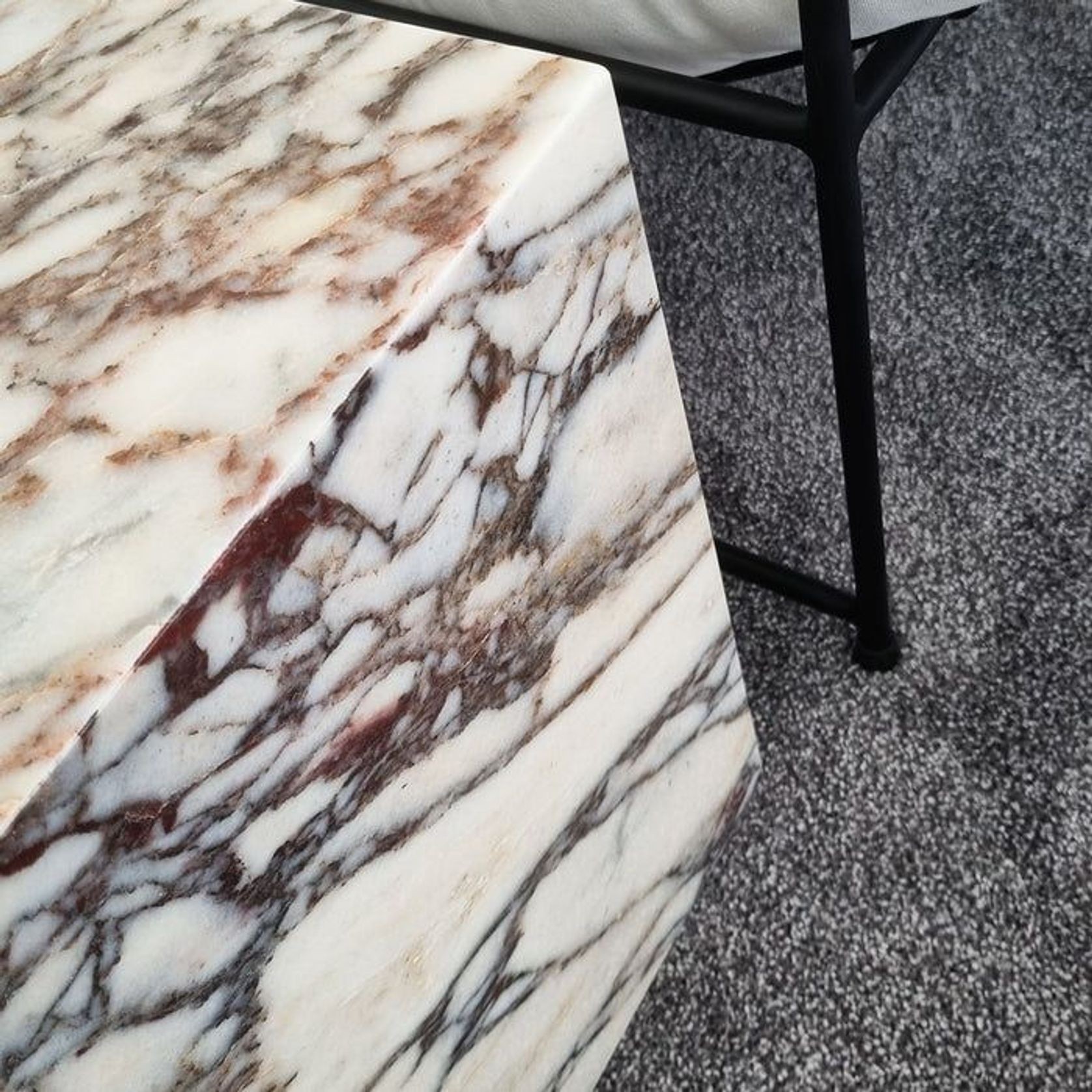 Cube Side Table - Viola Calacatta Marble | Natural Stone Co. gallery detail image