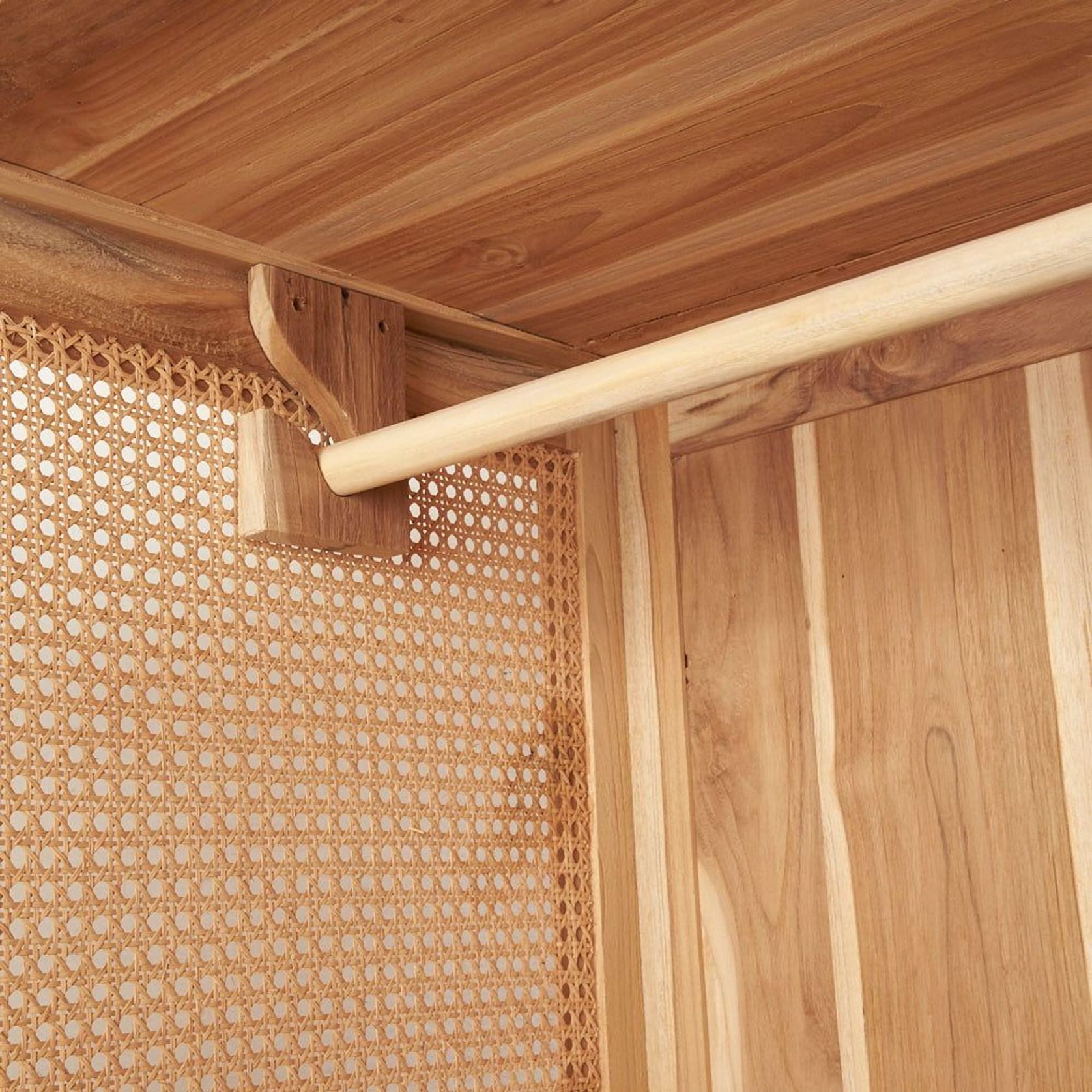 Nilsen Rattan and Teak Wardrobe gallery detail image