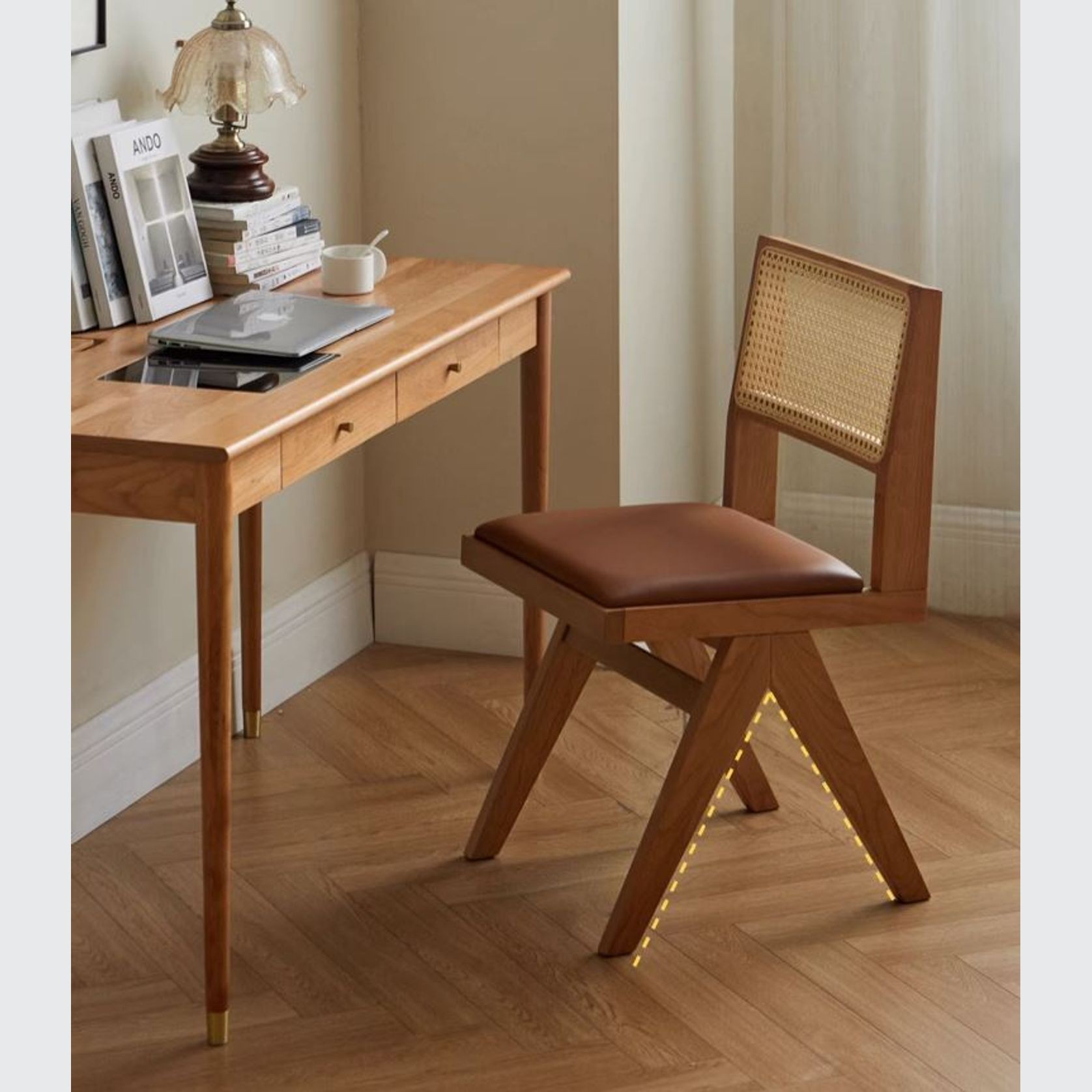 Nordic Designer Solid Oak Dining Chair gallery detail image