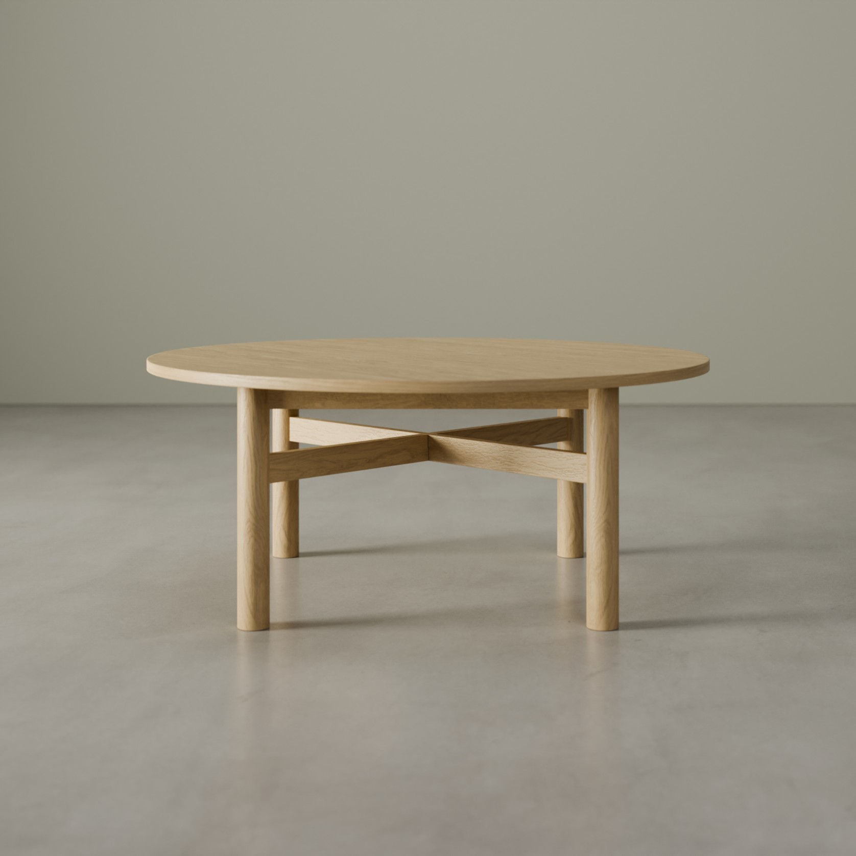 Nordica Coffee Table - Round Solid Oak 96 diam gallery detail image