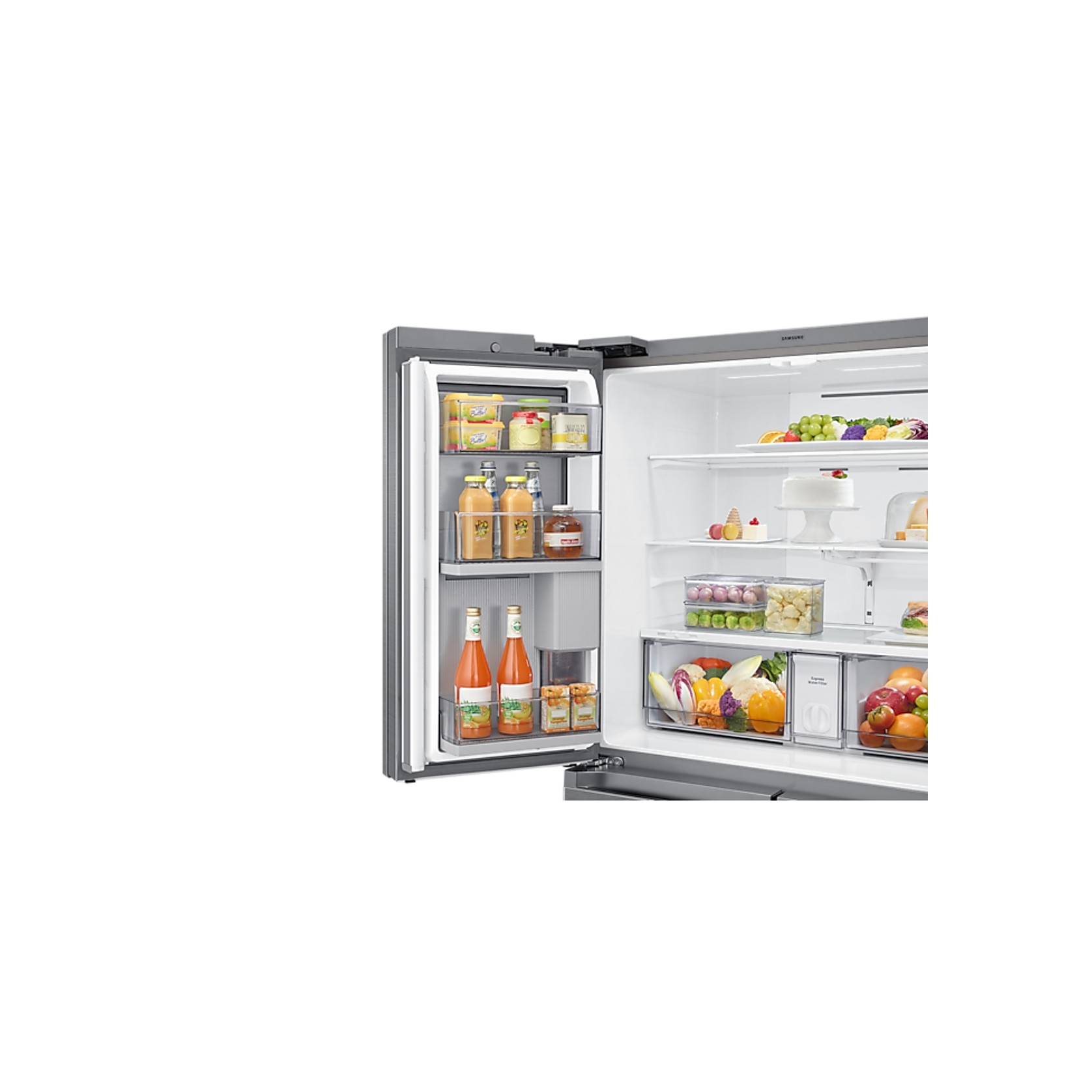 648L Beverage Showcase French Door Fridge Matte Silver gallery detail image