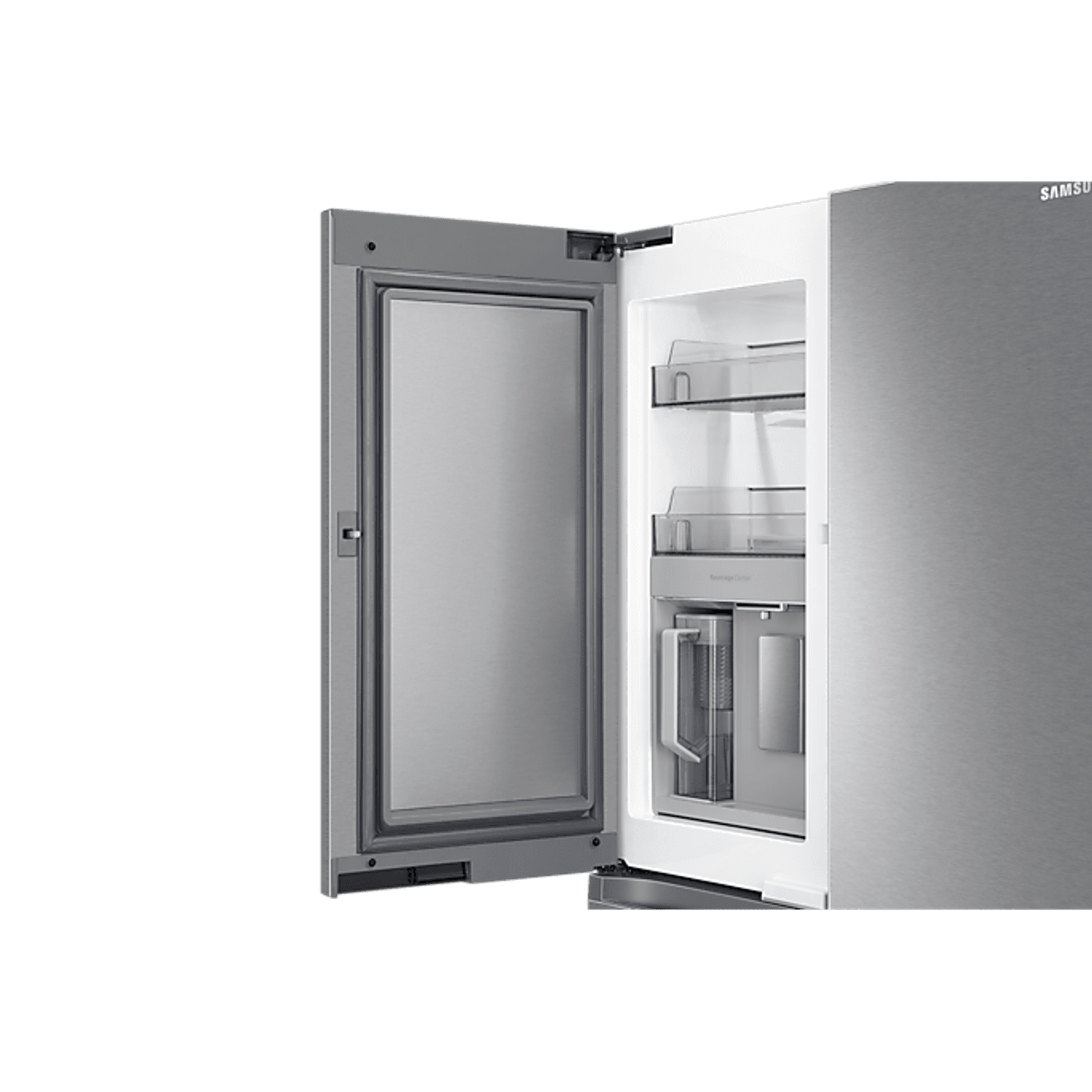 648L Beverage Showcase French Door Fridge Matte Silver gallery detail image