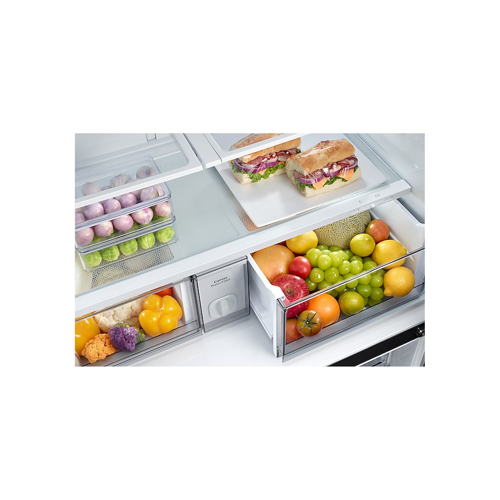648L Beverage Showcase French Door Fridge Matte Black gallery detail image