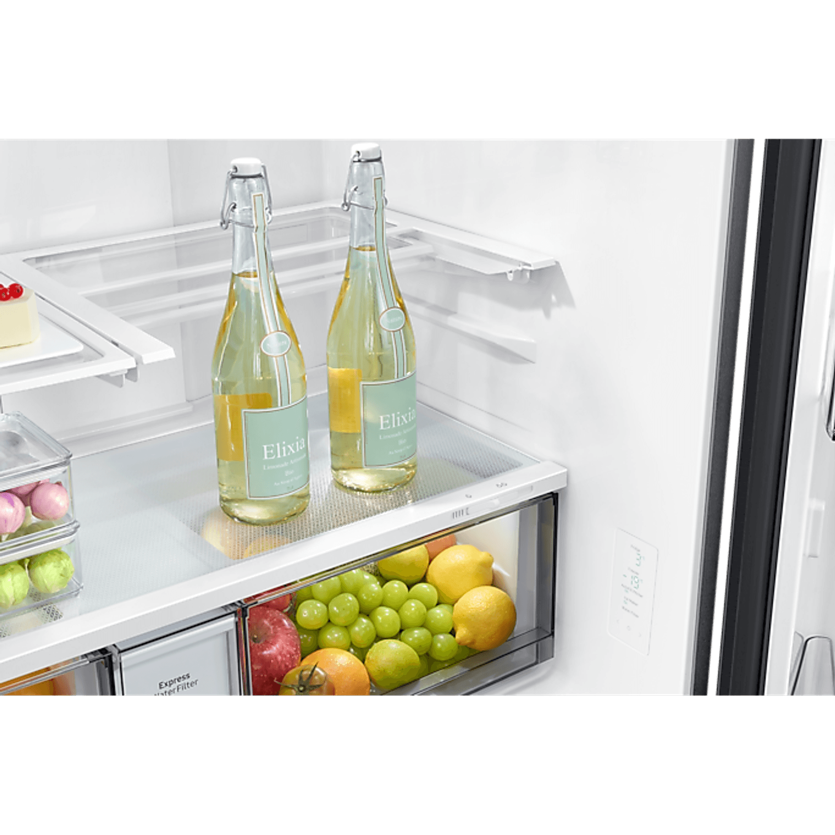 648L Beverage Showcase French Door Fridge Matte Black gallery detail image