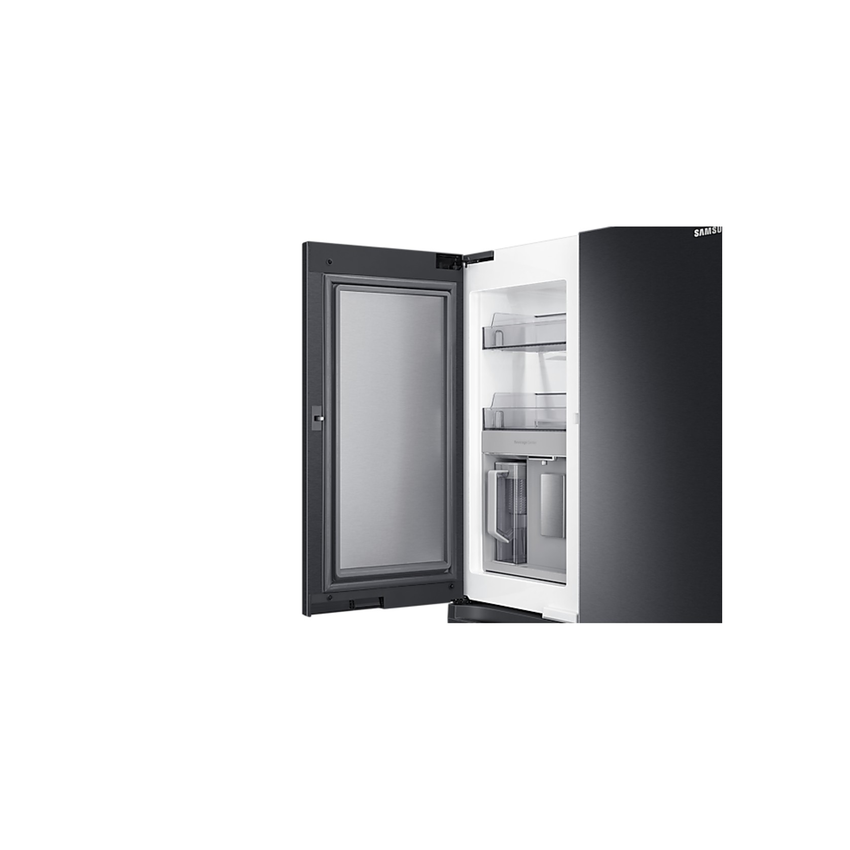 648L Beverage Showcase French Door Fridge Matte Black gallery detail image