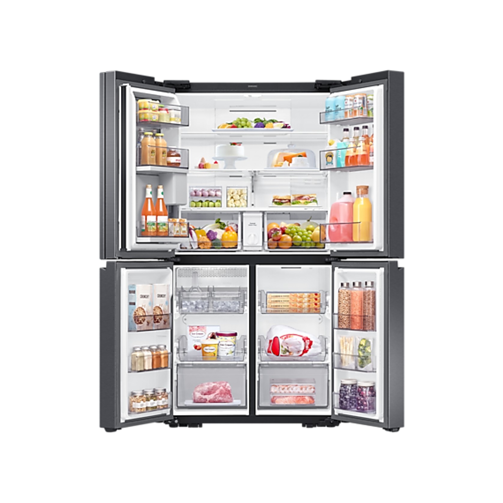 648L Beverage Showcase French Door Fridge Matte Black gallery detail image