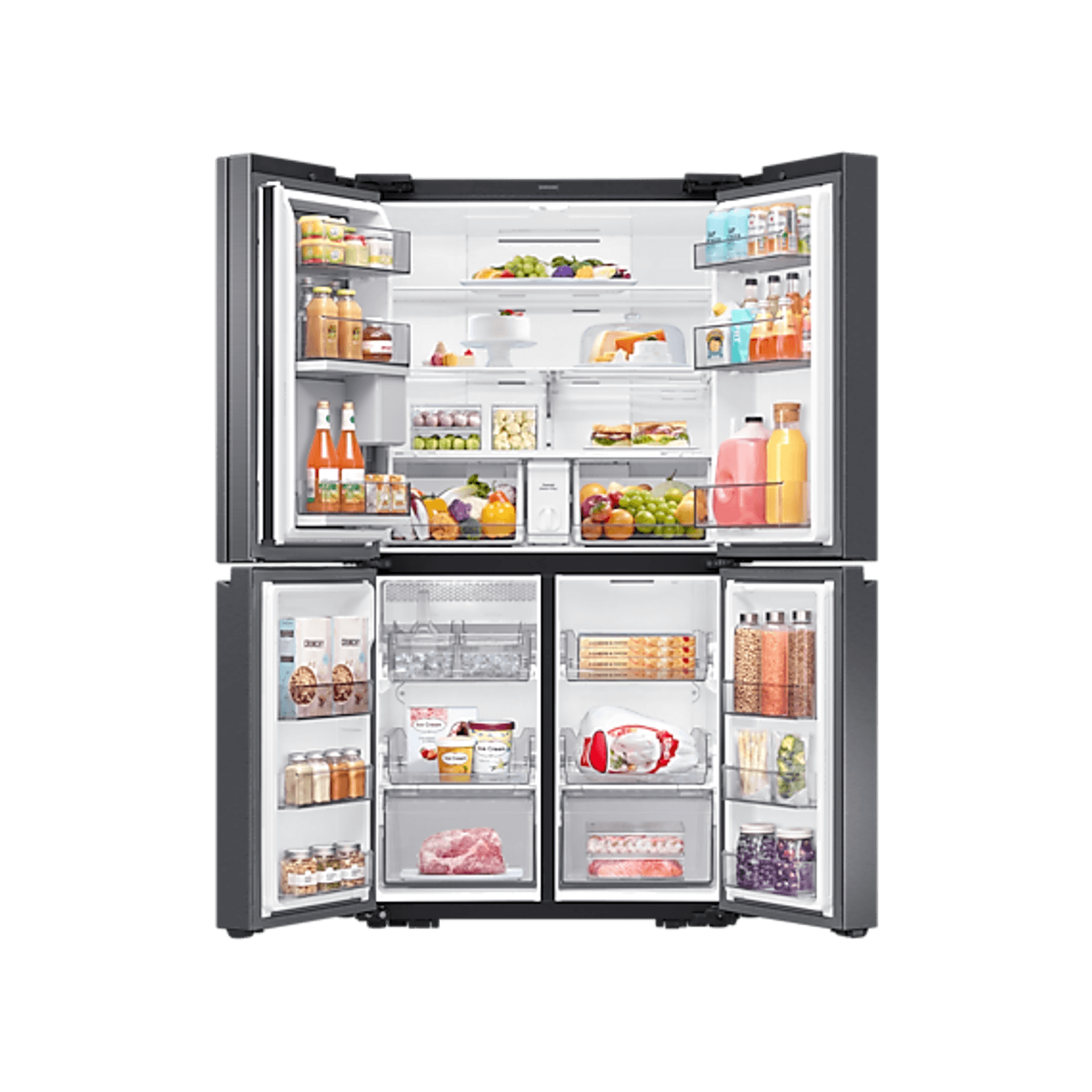 648L Beverage Showcase French Door Fridge Matte Black gallery detail image
