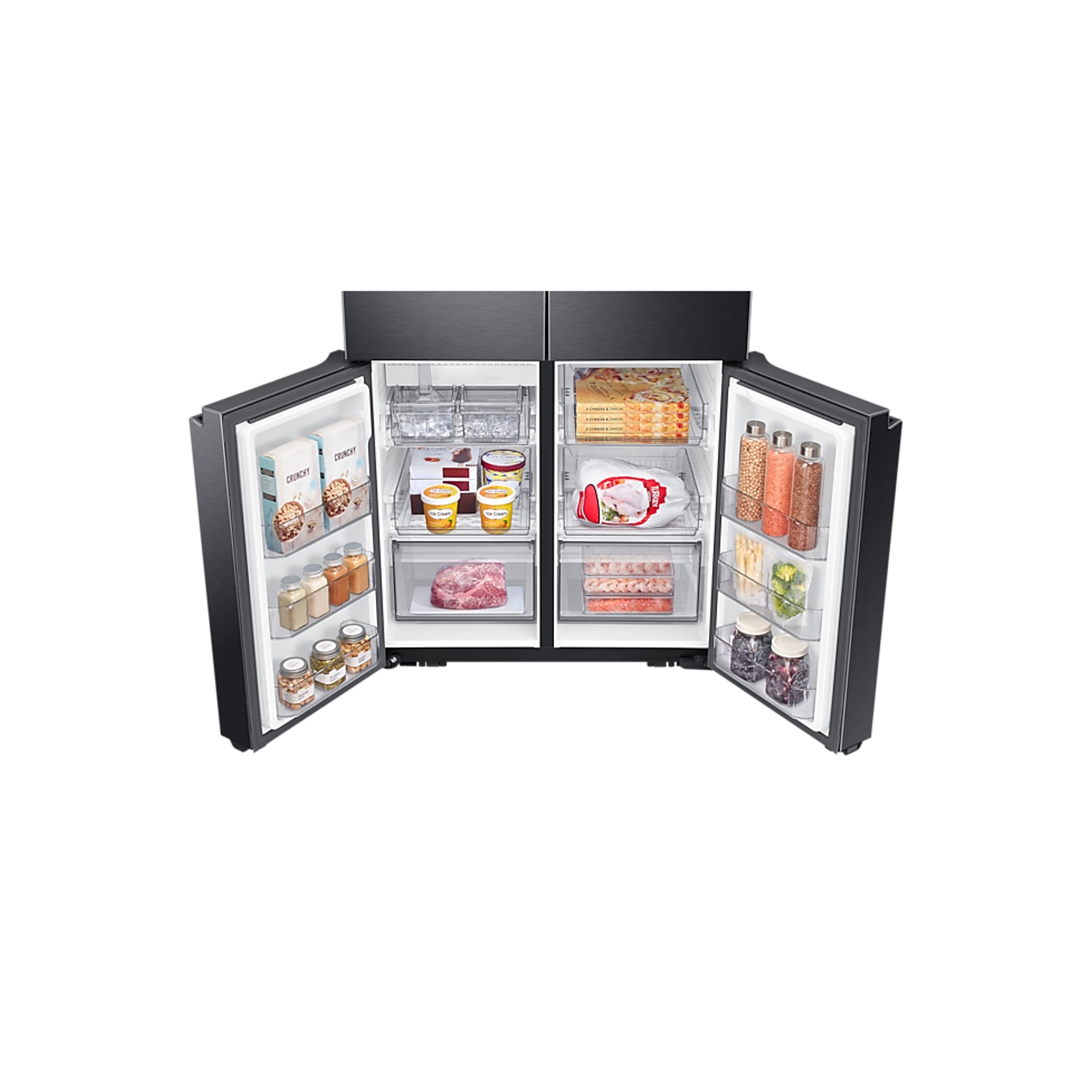 648L Beverage Showcase French Door Fridge Matte Black gallery detail image