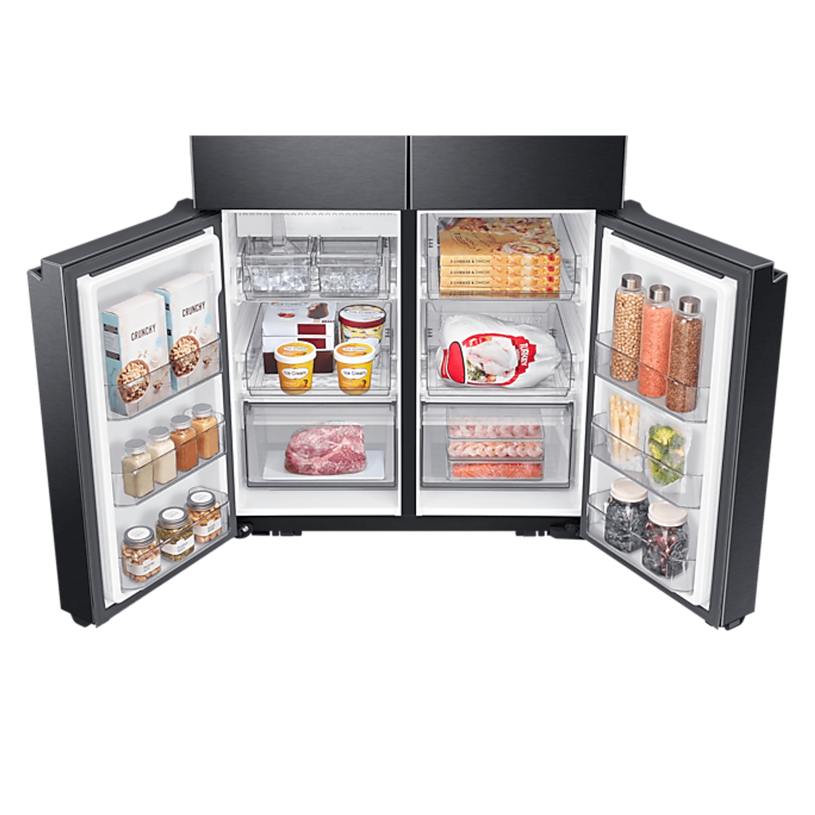 648L Beverage Showcase French Door Fridge Matte Black gallery detail image