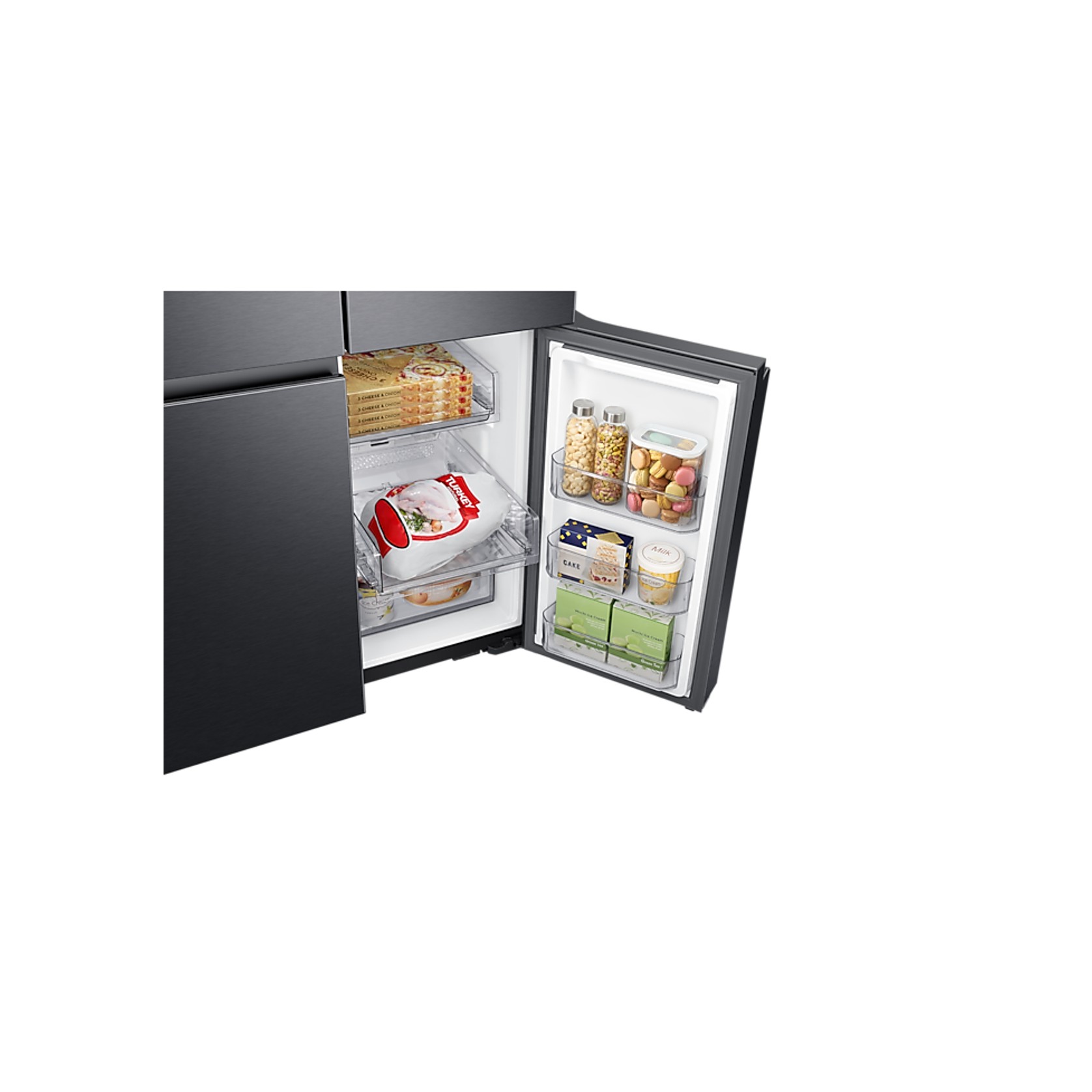 648L Beverage Showcase French Door Fridge Matte Black gallery detail image