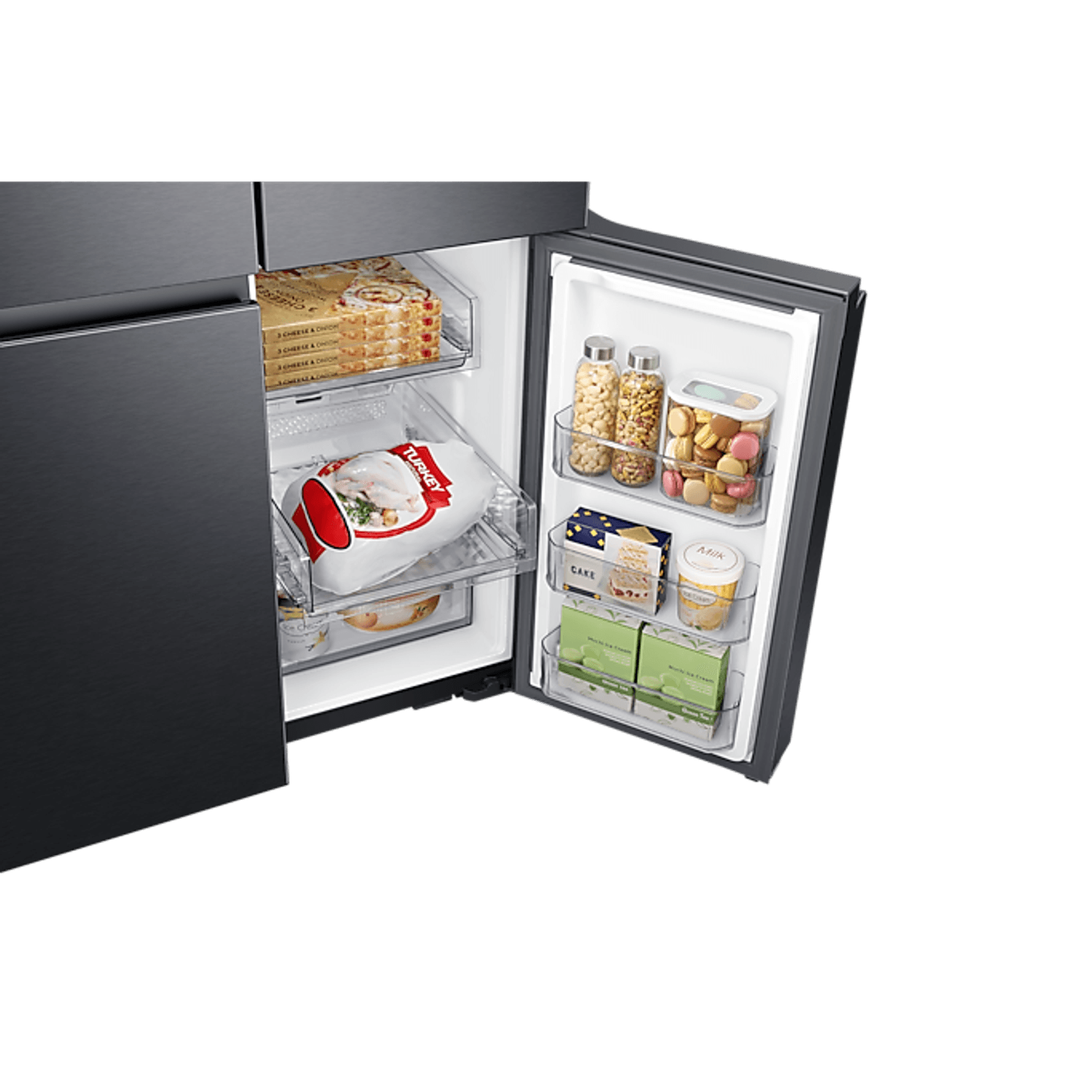 648L Beverage Showcase French Door Fridge Matte Black gallery detail image