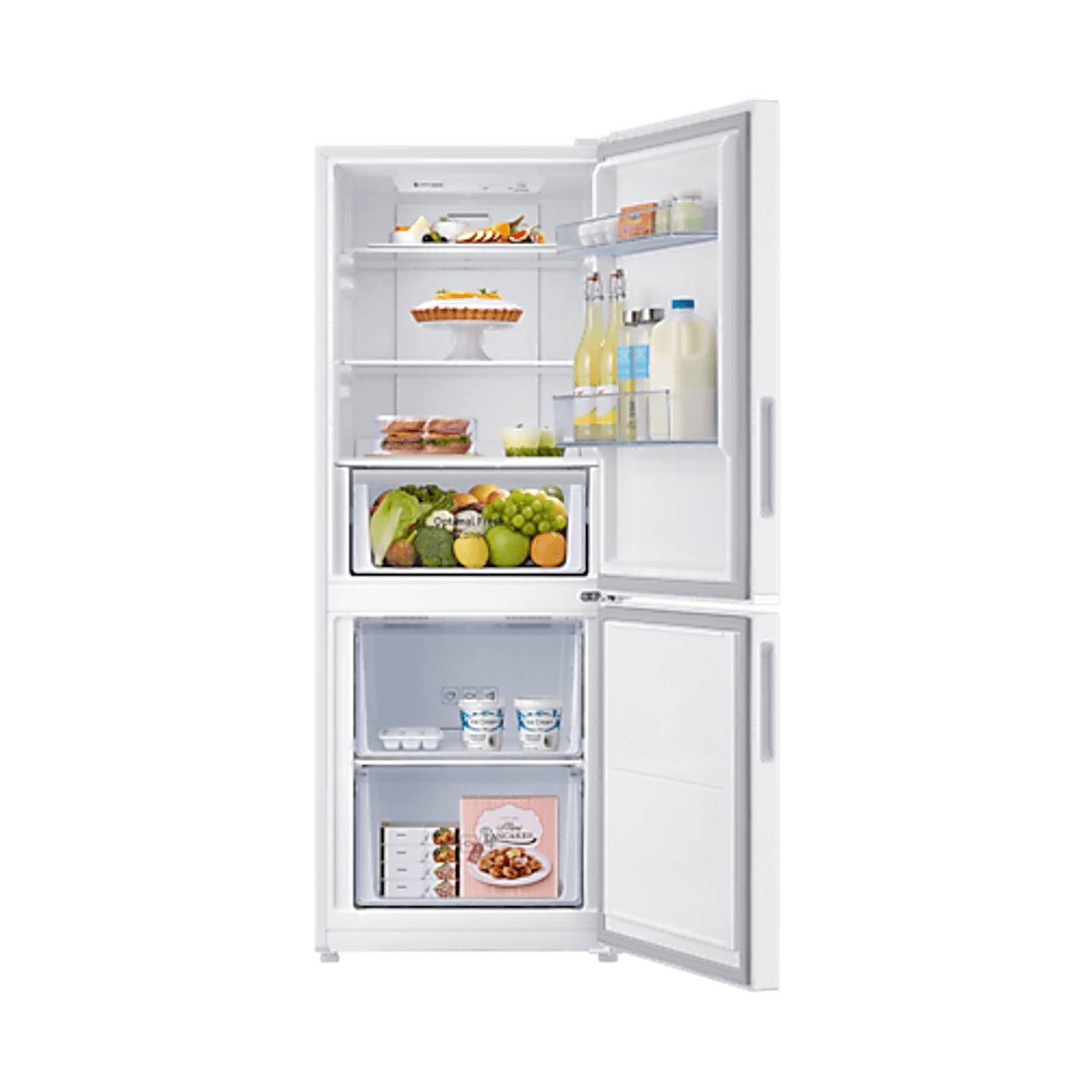 280L Bottom Mount Fridge All Around Cooling Snow White gallery detail image