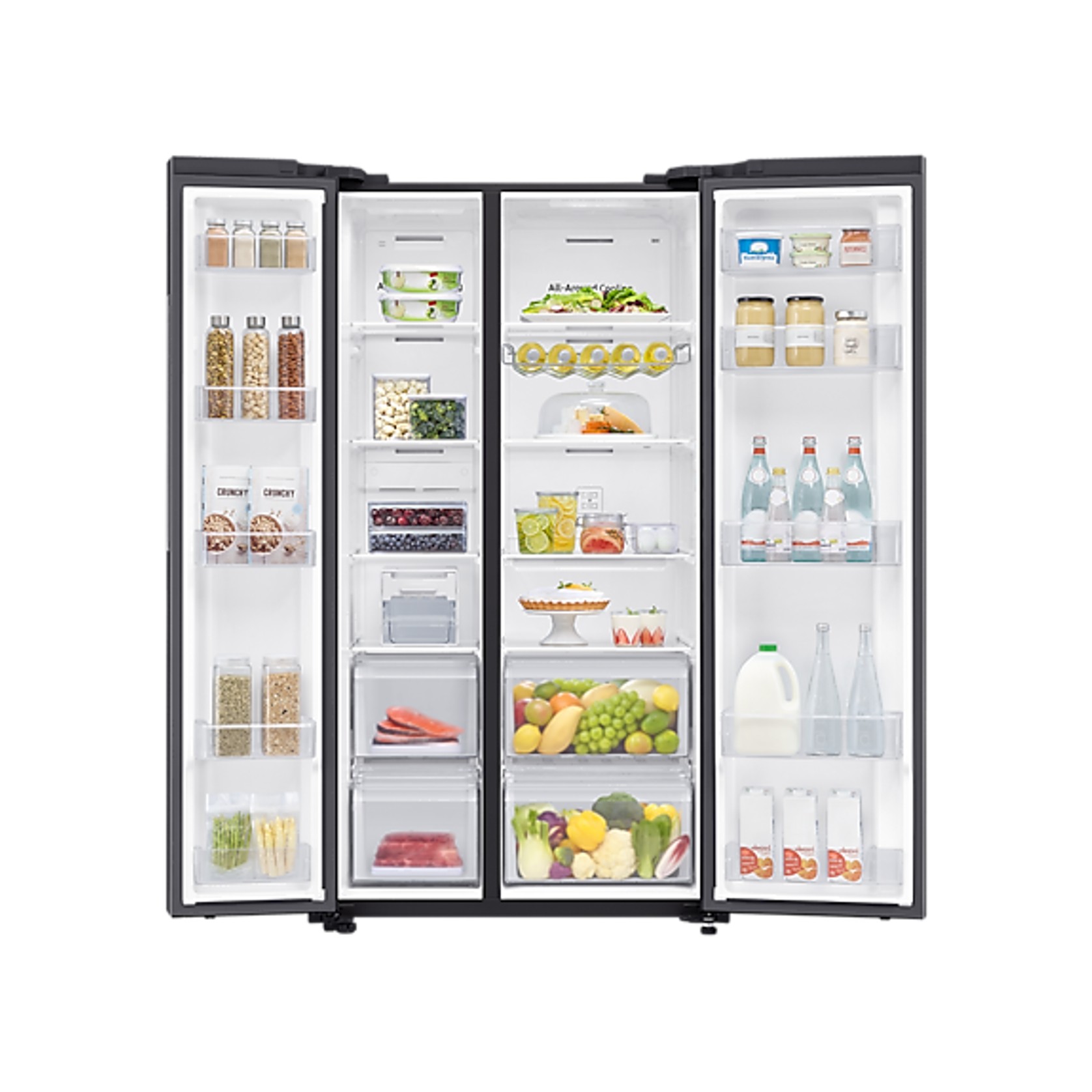 655L Side By Side Fridge All Around Cooling Matte Black gallery detail image